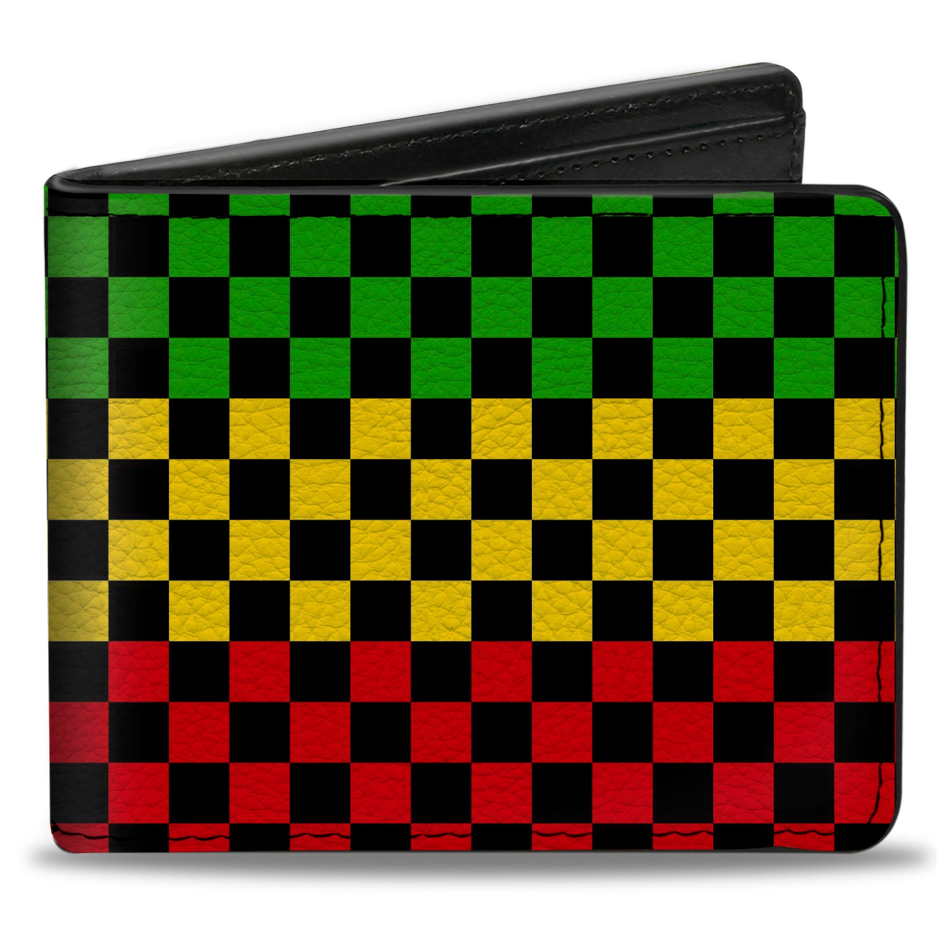 Bi-Fold Wallet - Checker Black/Rasta Bi-Fold Wallets Buckle-Down