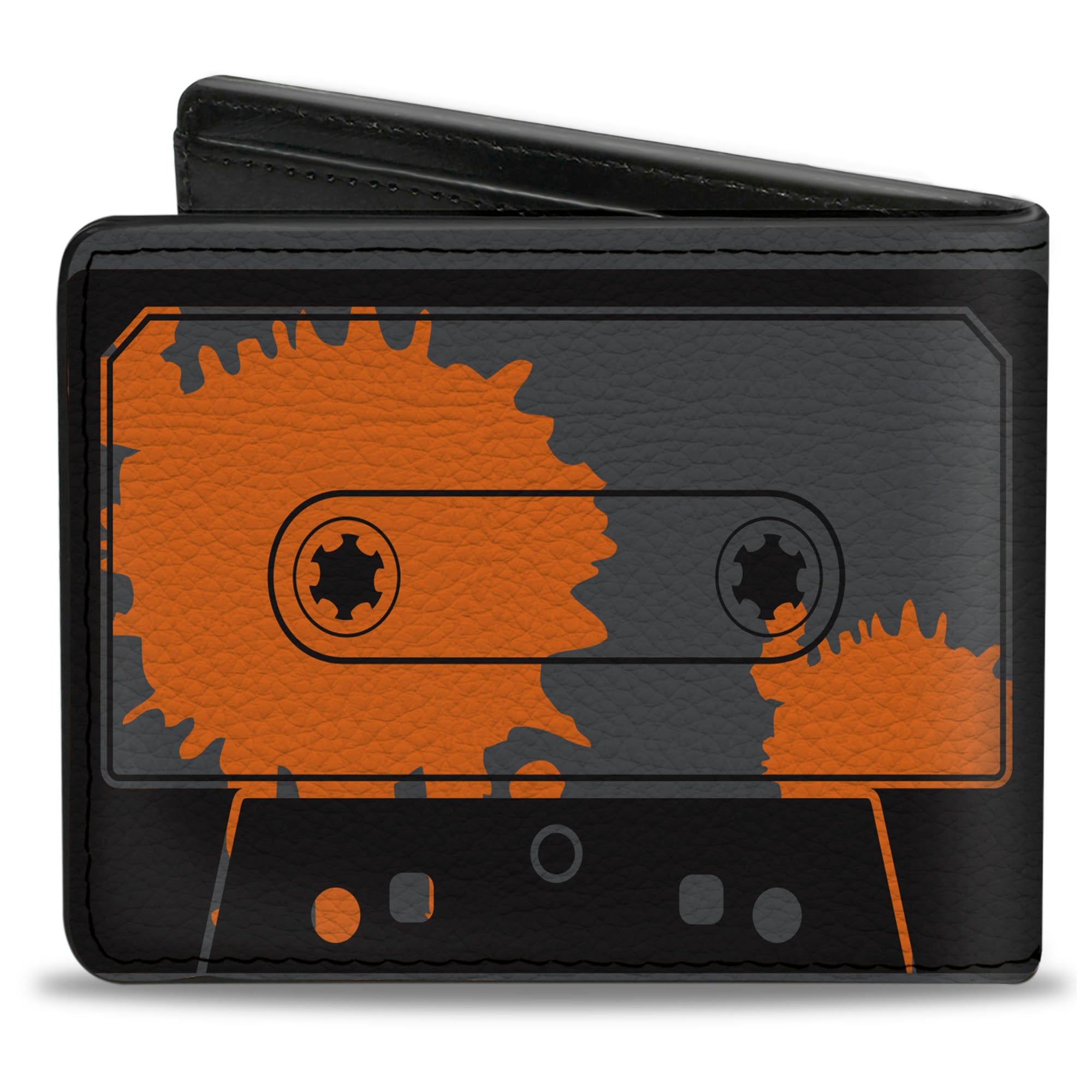Bi-Fold Wallet - Cassette Splatter Gray Orange Bi-Fold Wallets Buckle-Down