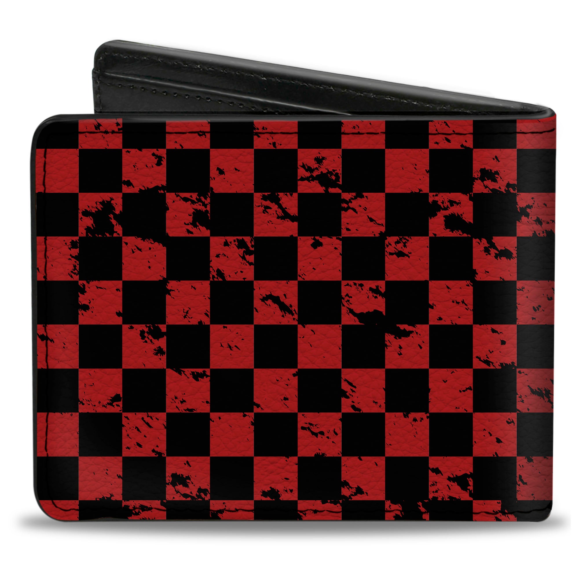 Bi-Fold Wallet - Checker Weathered Black/Red Bi-Fold Wallets Buckle-Down