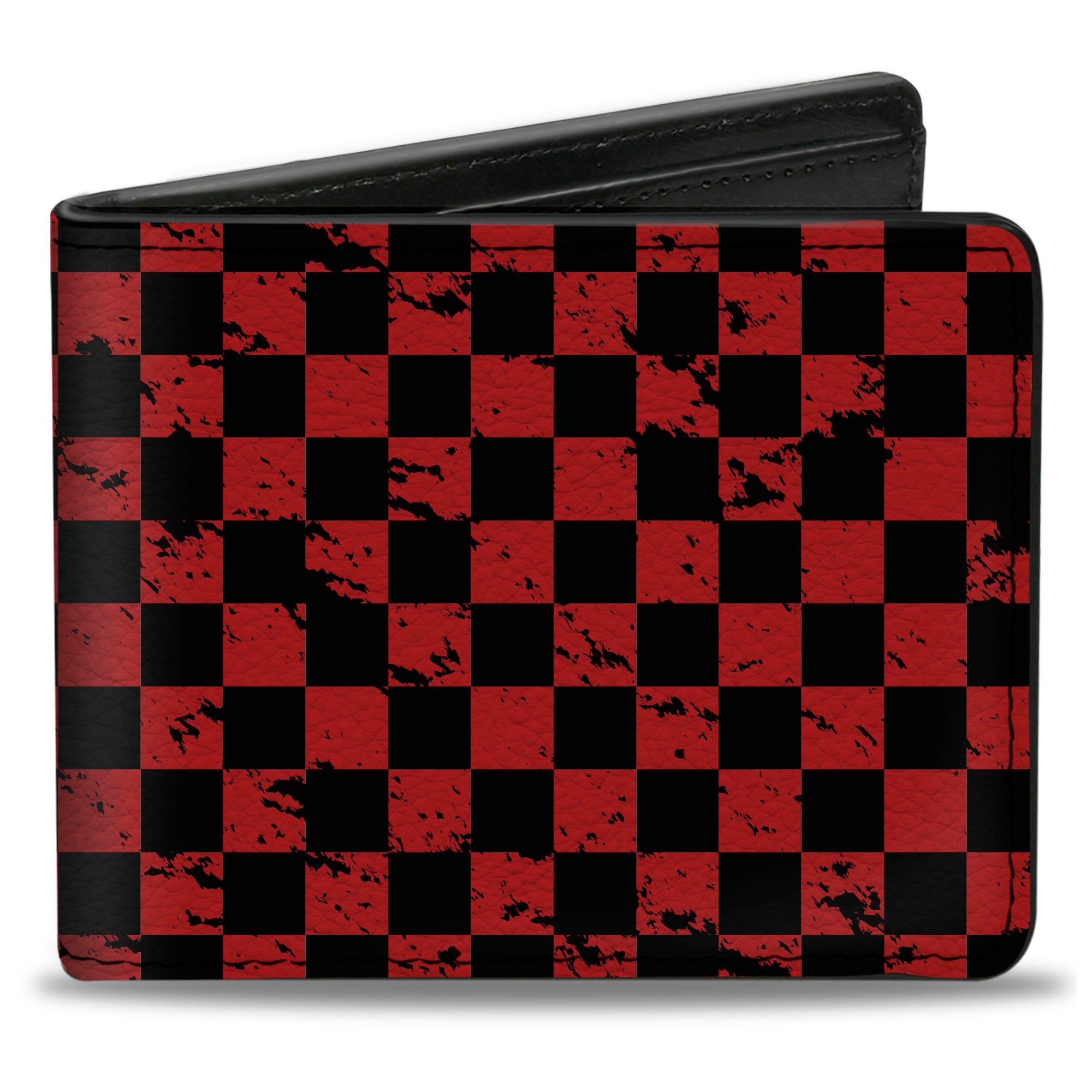 Bi-Fold Wallet - Checker Weathered Black/Red Bi-Fold Wallets Buckle-Down