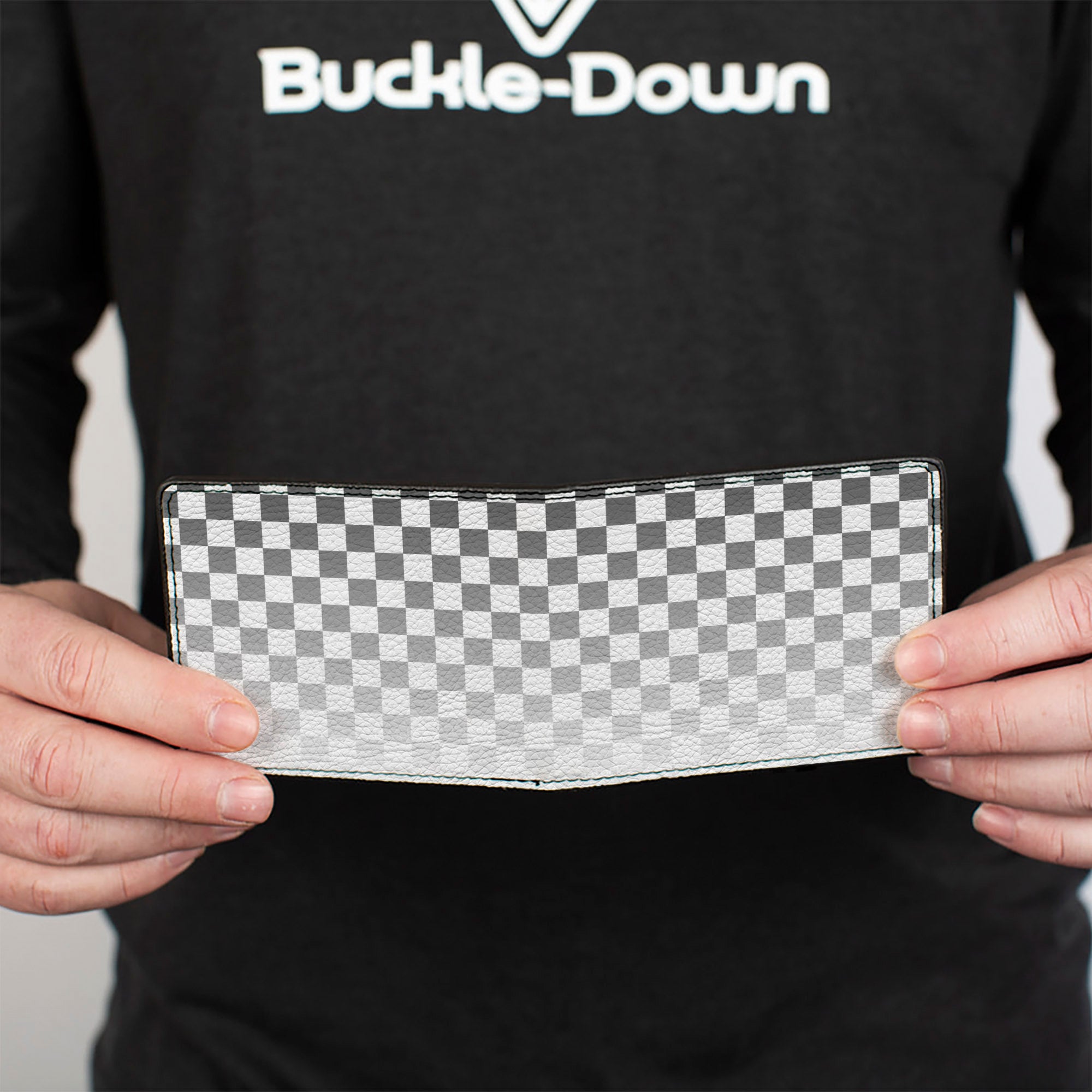 Bi-Fold Wallet - Checker Black White Fade Out Bi-Fold Wallets Buckle-Down