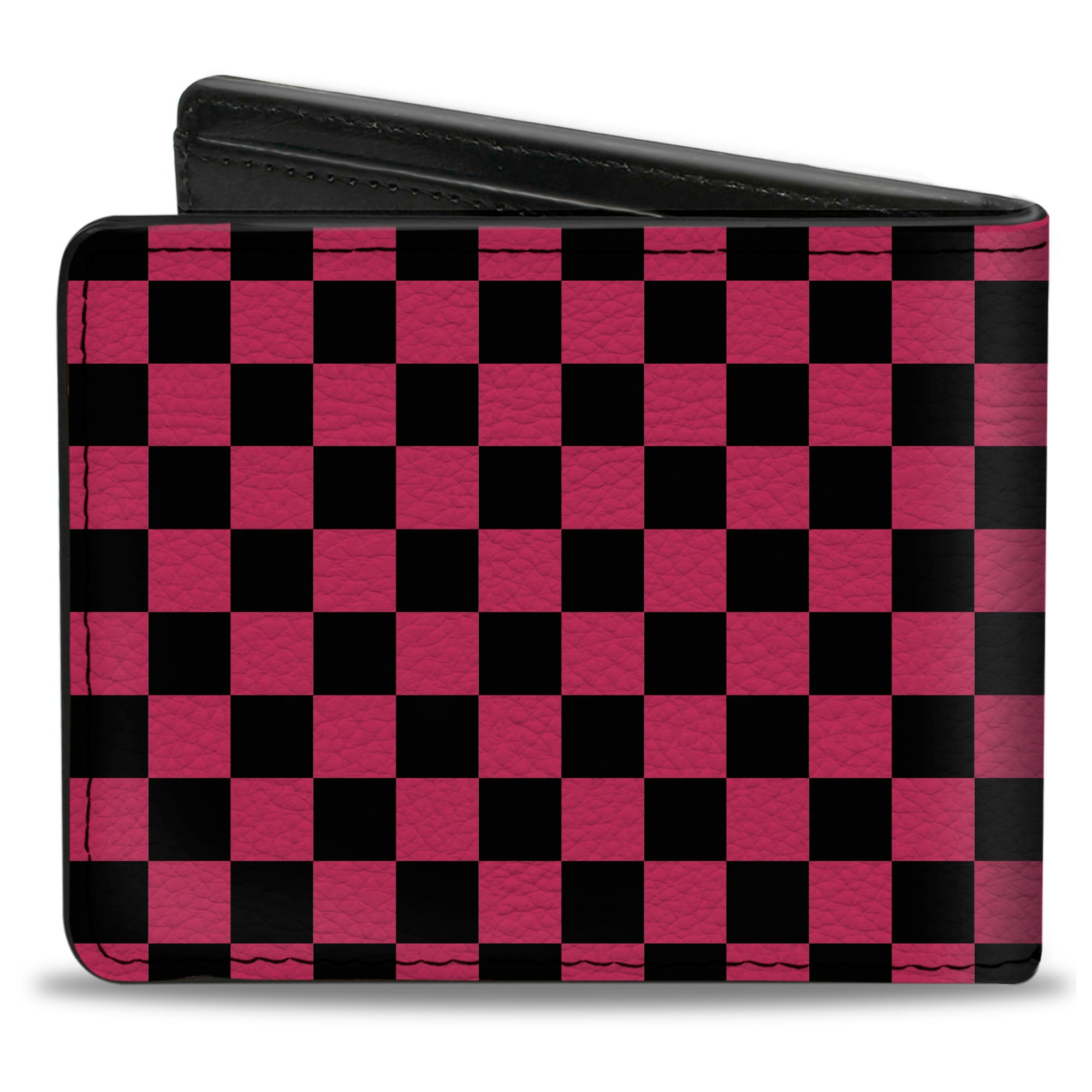 Bi-Fold Wallet - Checker Black Honeysuckle Red Bi-Fold Wallets Buckle-Down