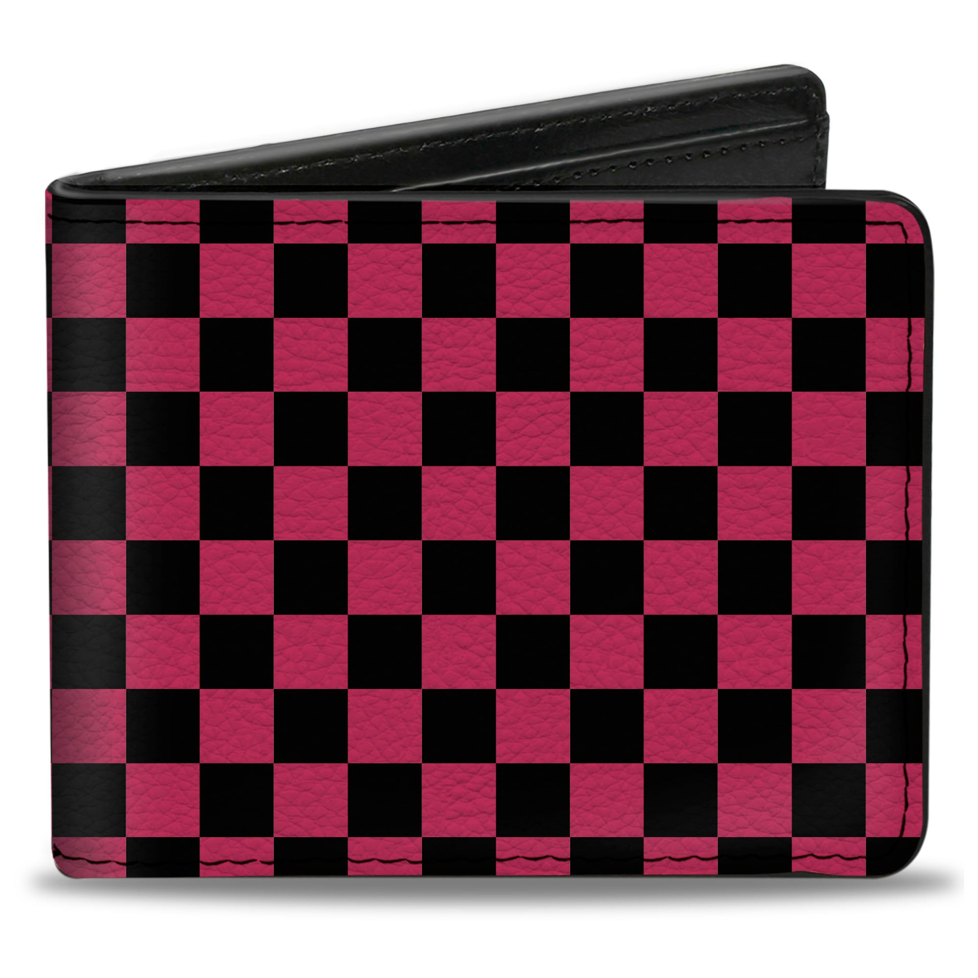 Bi-Fold Wallet - Checker Black Honeysuckle Red Bi-Fold Wallets Buckle-Down