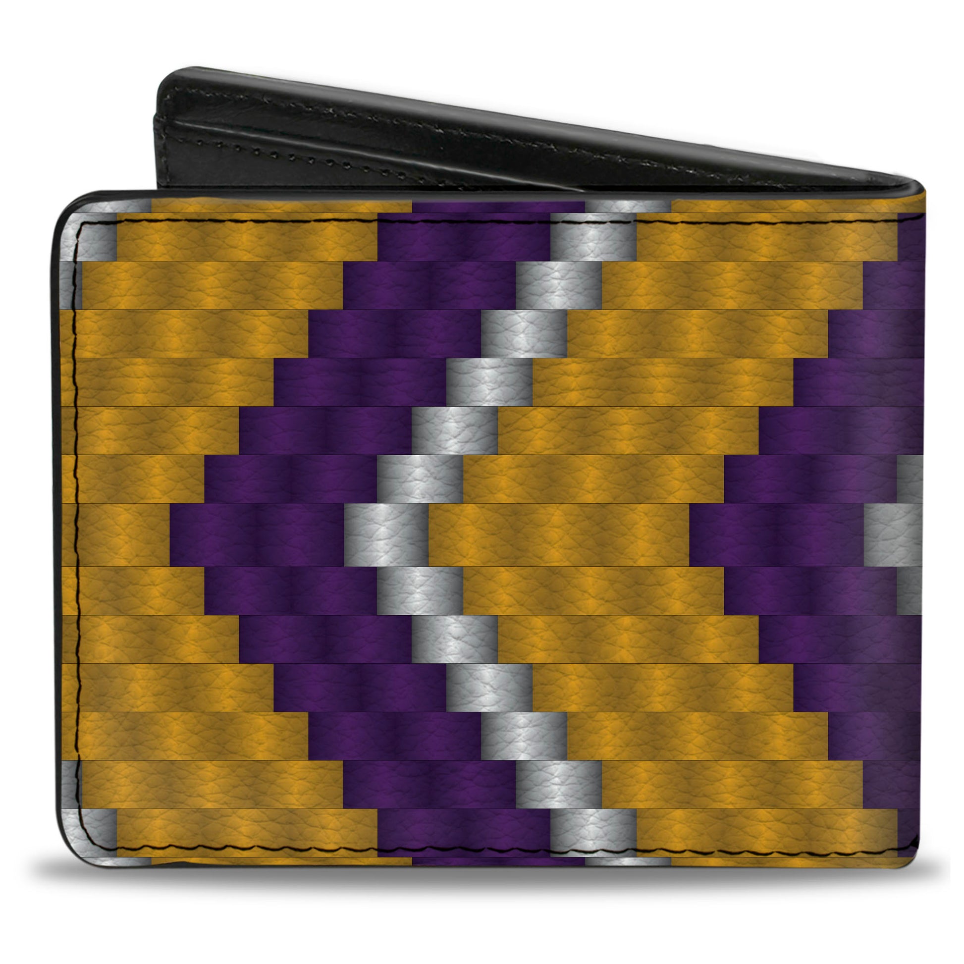 Bi-Fold Wallet - Chevron Weave Gold Purple White Bi-Fold Wallets Buckle-Down
