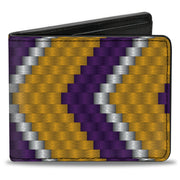 Bi-Fold Wallet - Chevron Weave Gold Purple White Bi-Fold Wallets Buckle-Down