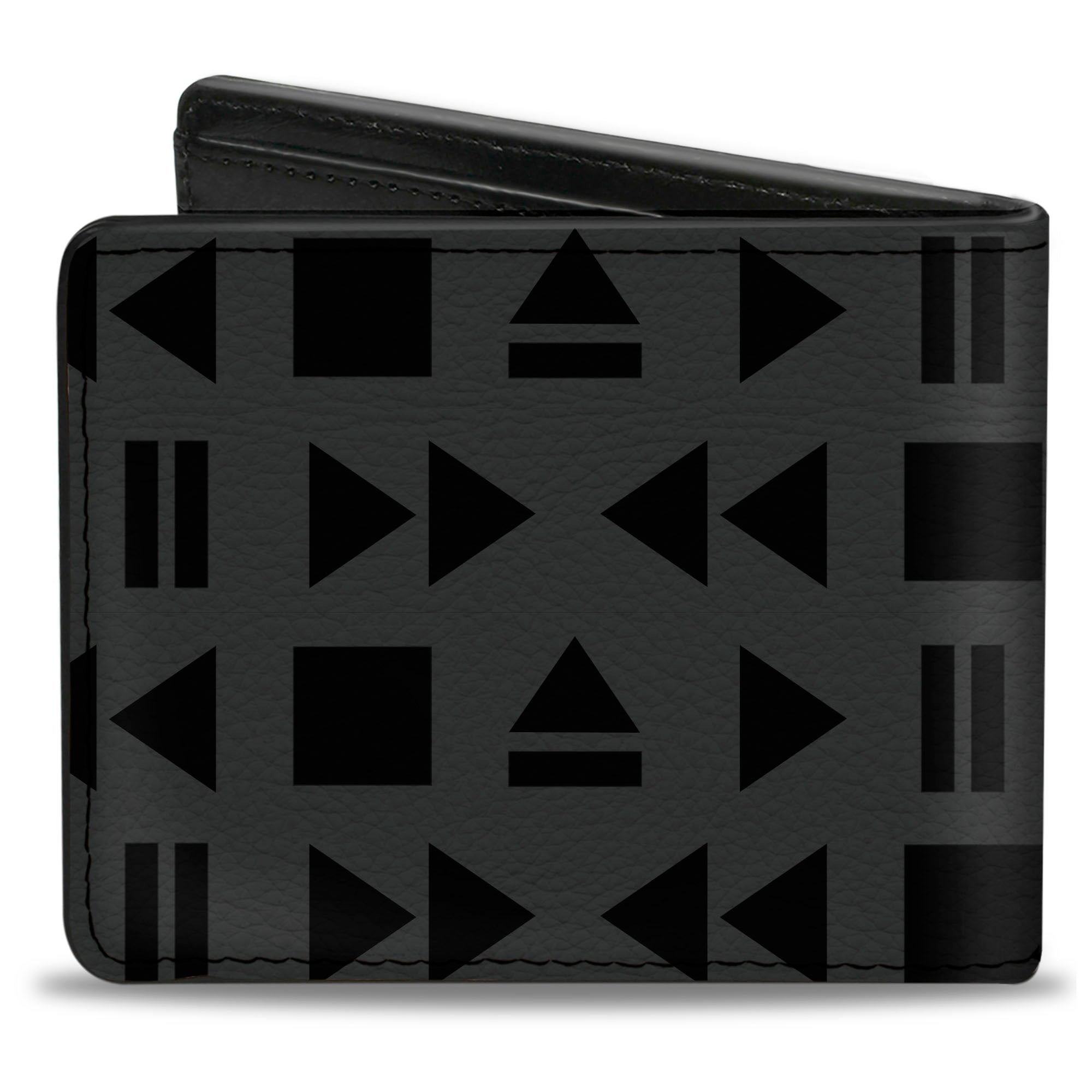 Bi-Fold Wallet - Control Buttons Black Gray Bi-Fold Wallets Buckle-Down
