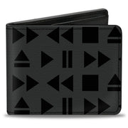 Bi-Fold Wallet - Control Buttons Black Gray Bi-Fold Wallets Buckle-Down