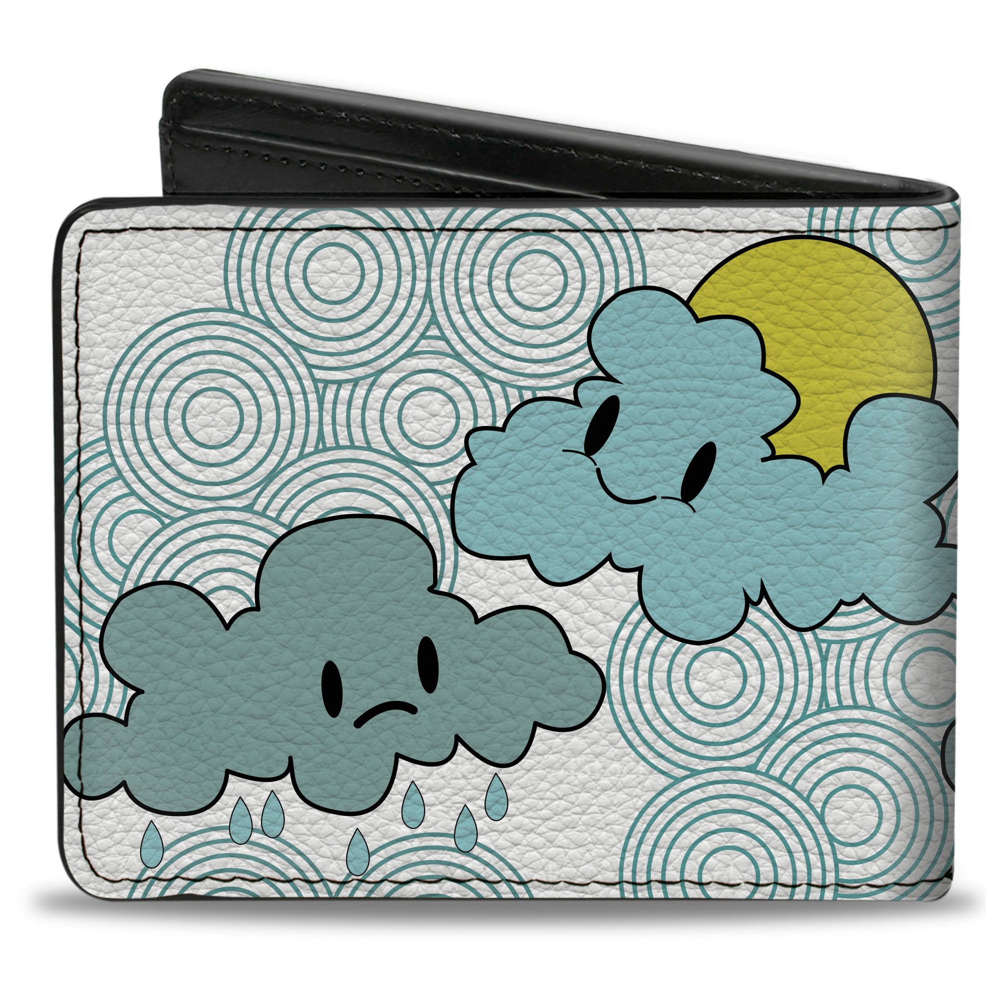 Bi-Fold Wallet - Cloudy Skies Rain Clouds White Blues Bi-Fold Wallets Buckle-Down