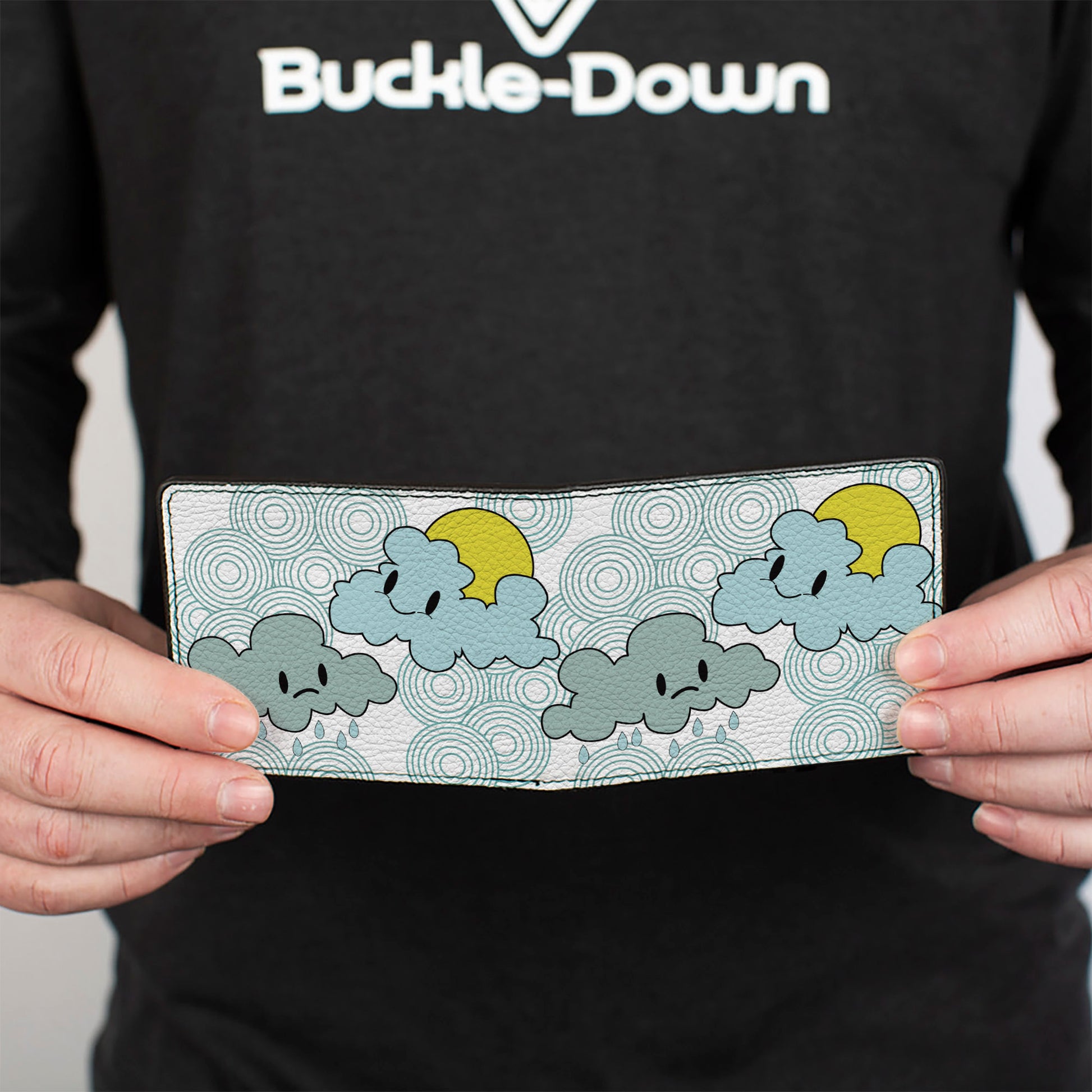 Bi-Fold Wallet - Cloudy Skies Rain Clouds White Blues Bi-Fold Wallets Buckle-Down