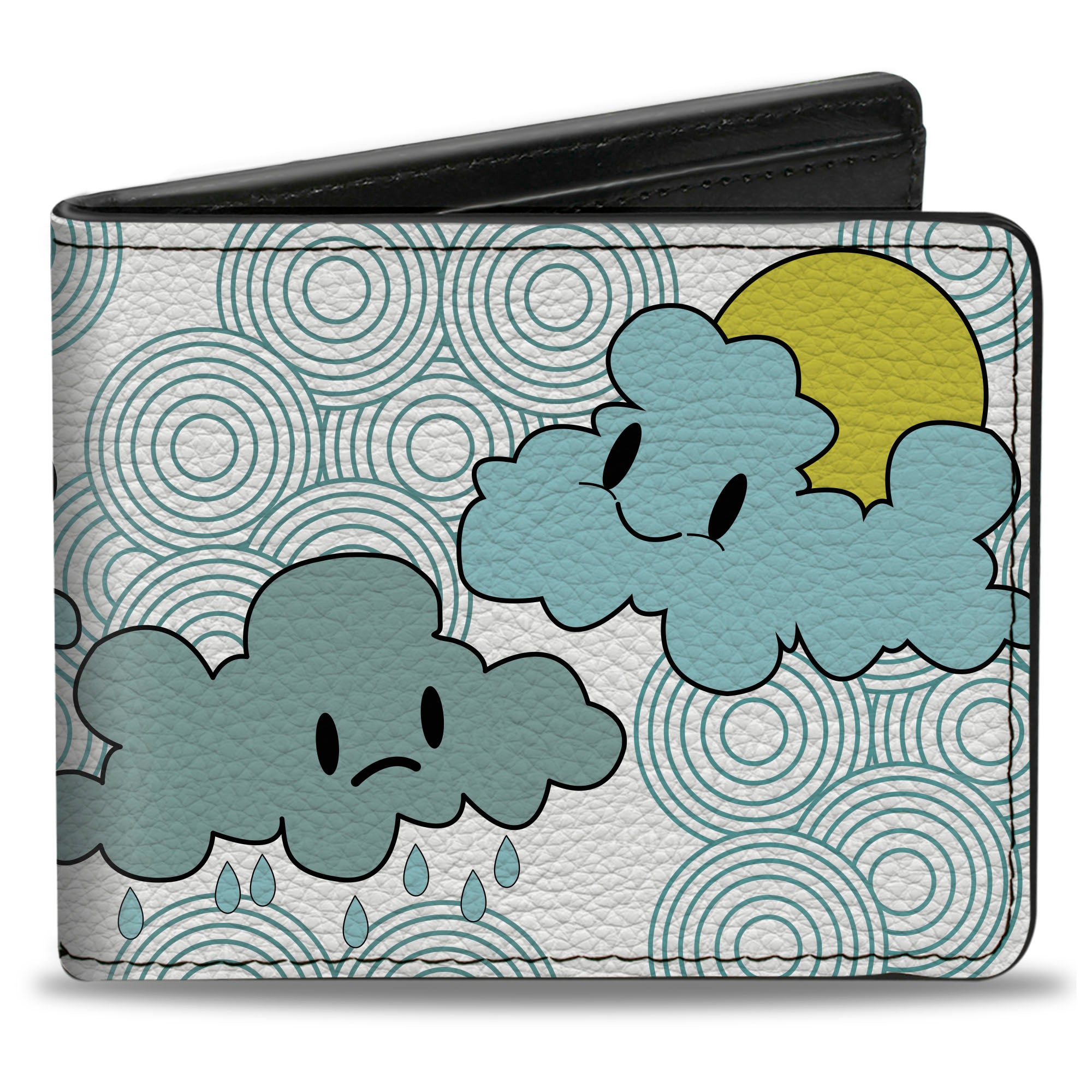 Bi-Fold Wallet - Cloudy Skies Rain Clouds White Blues Bi-Fold Wallets Buckle-Down