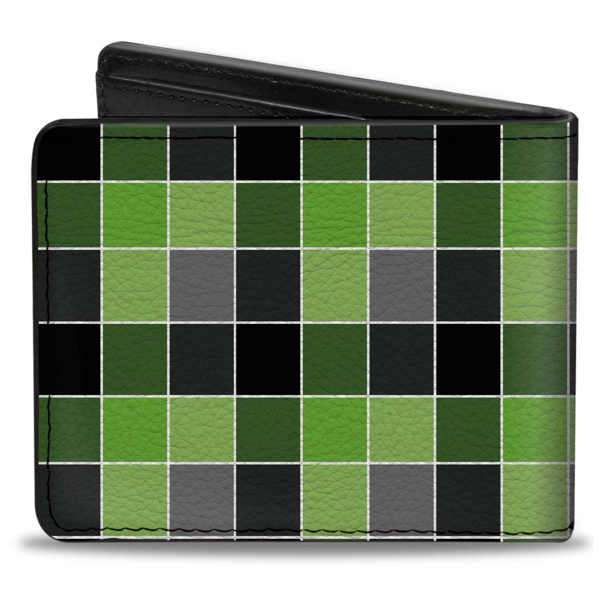 Bi-Fold Wallet - Checker Mosaic Green Bi-Fold Wallets Buckle-Down