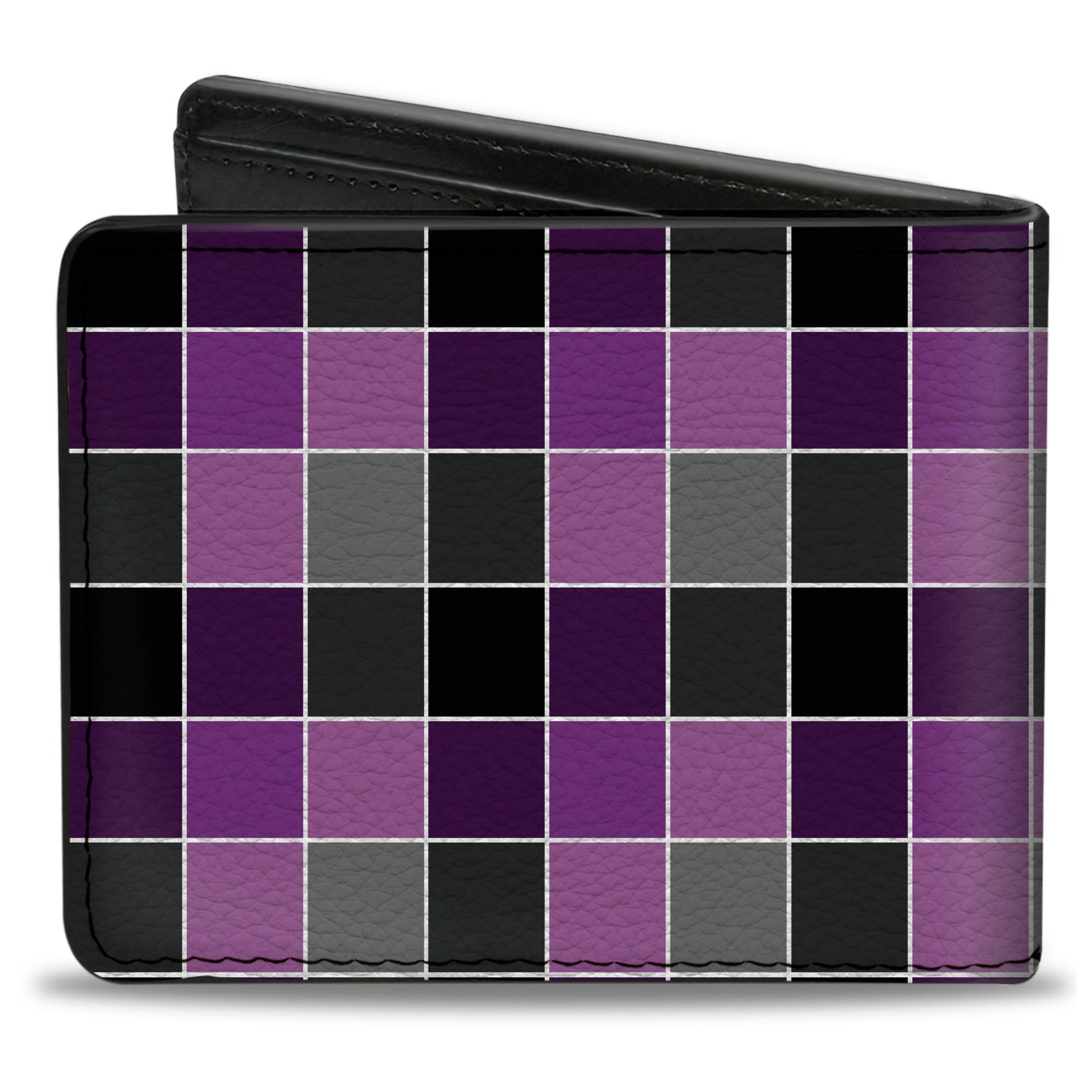 Bi-Fold Wallet - Checker Mosaic Purple Bi-Fold Wallets Buckle-Down