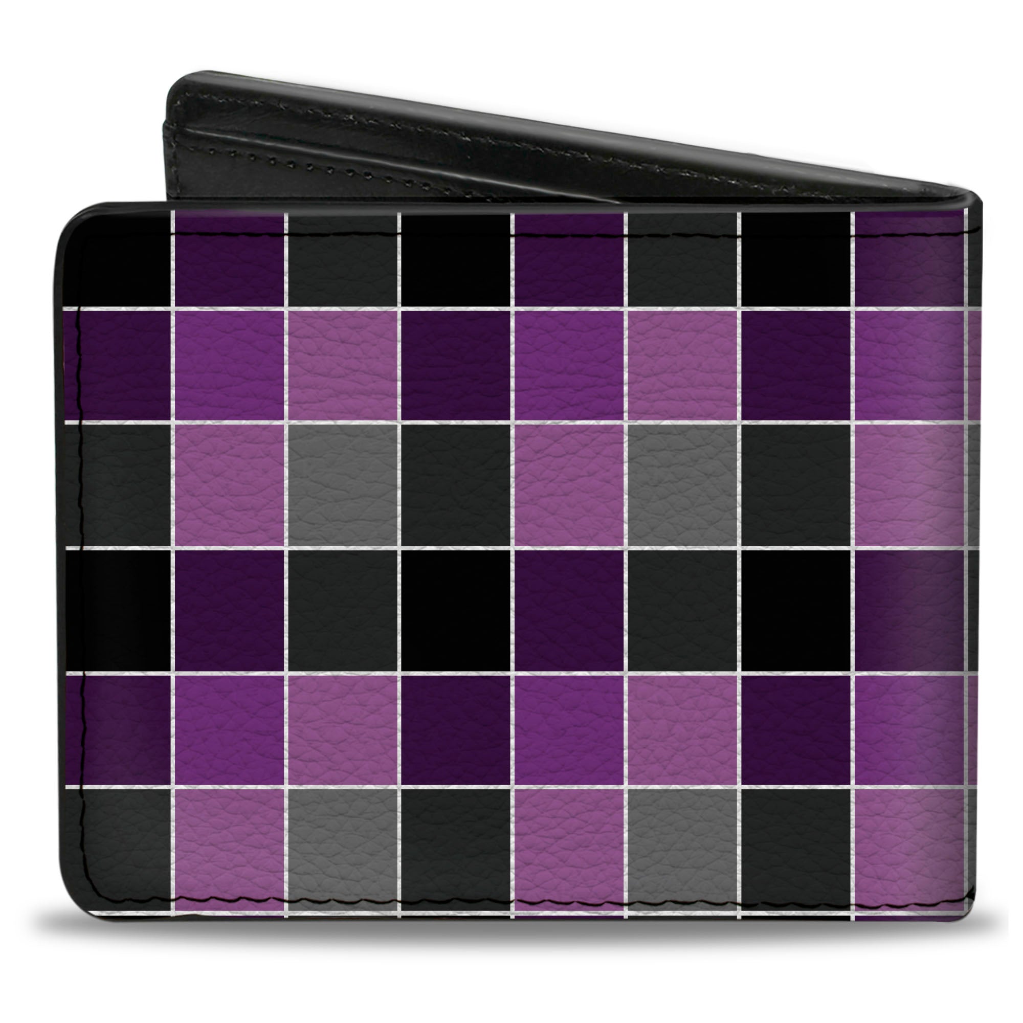 Bi-Fold Wallet - Checker Mosaic Purple Bi-Fold Wallets Buckle-Down