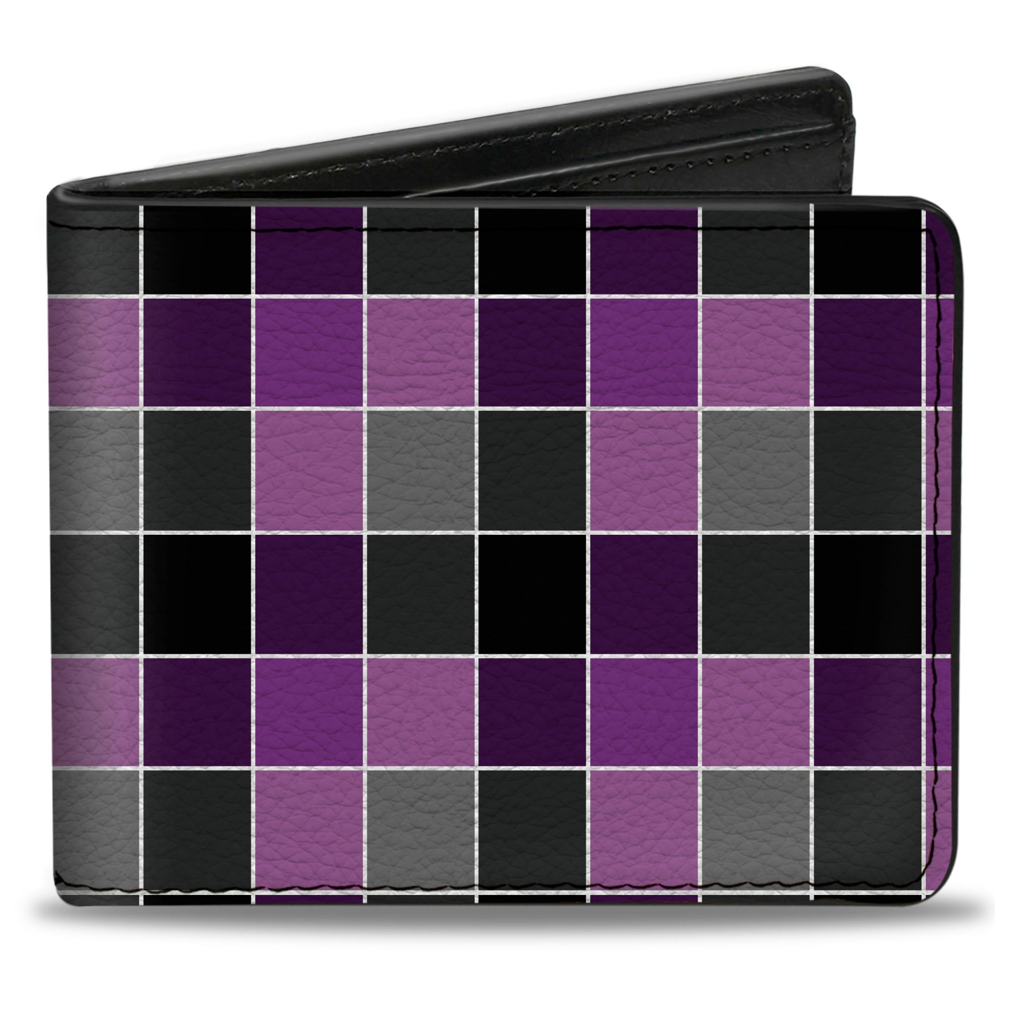 Bi-Fold Wallet - Checker Mosaic Purple Bi-Fold Wallets Buckle-Down