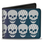 Bi-Fold Wallet - Checker & Stripe Skulls Gradient Blue Fuchsia Bi-Fold Wallets Buckle-Down