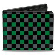 Bi-Fold Wallet - Checker Black Gray 1 Green Bi-Fold Wallets Buckle-Down