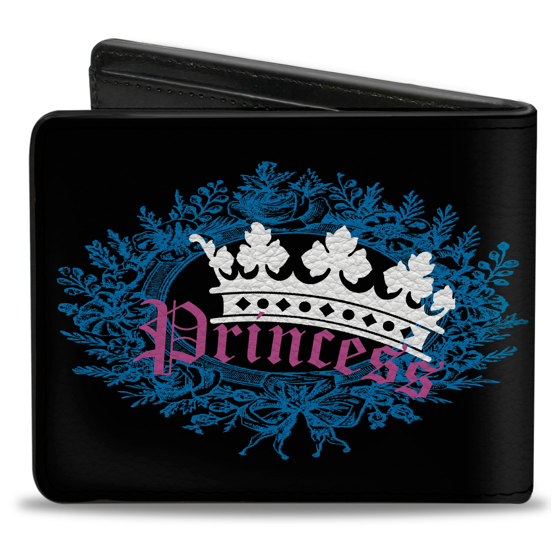 Bi-Fold Wallet - Crown Princess Oval Black Turquoise Bi-Fold Wallets Buckle-Down