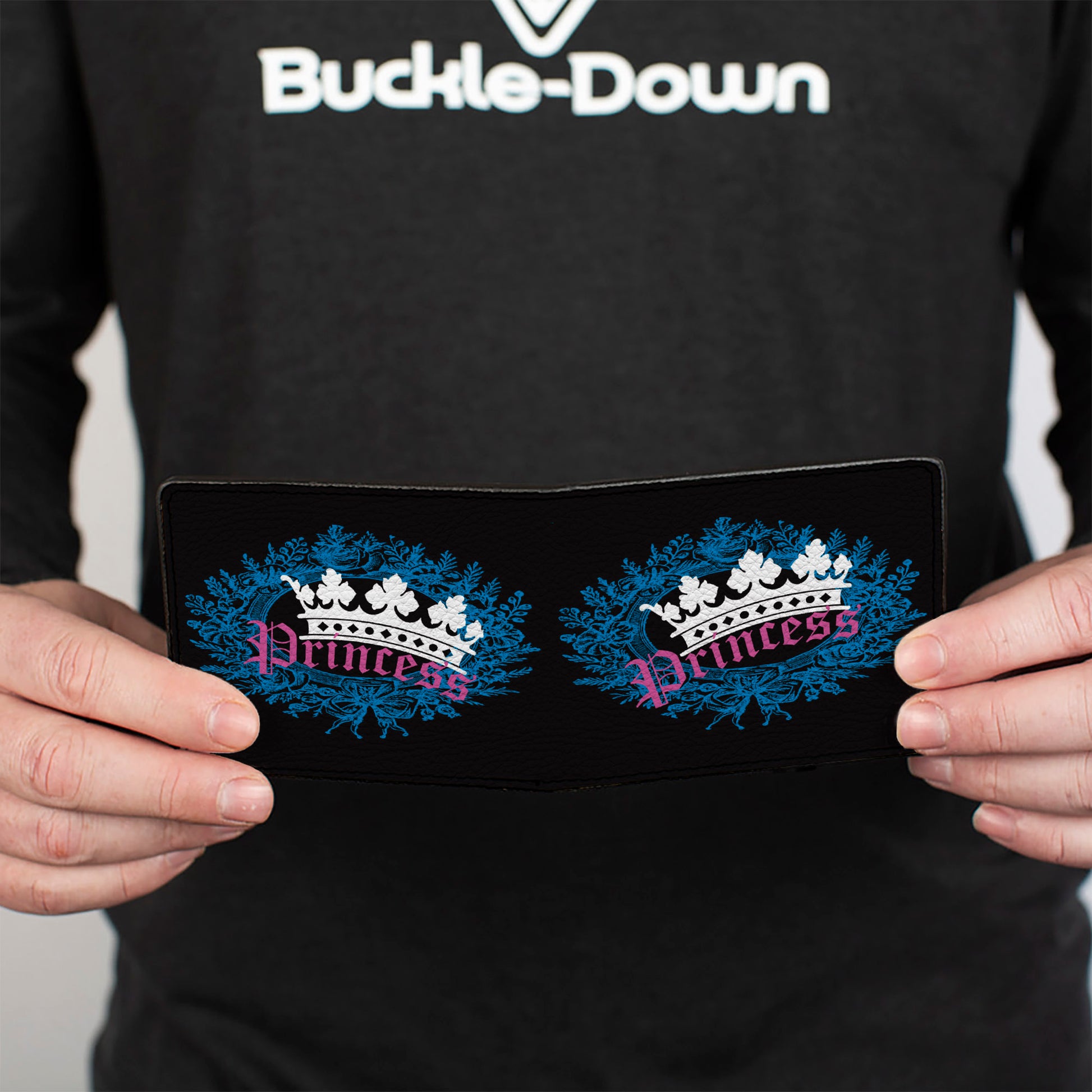 Bi-Fold Wallet - Crown Princess Oval Black Turquoise Bi-Fold Wallets Buckle-Down