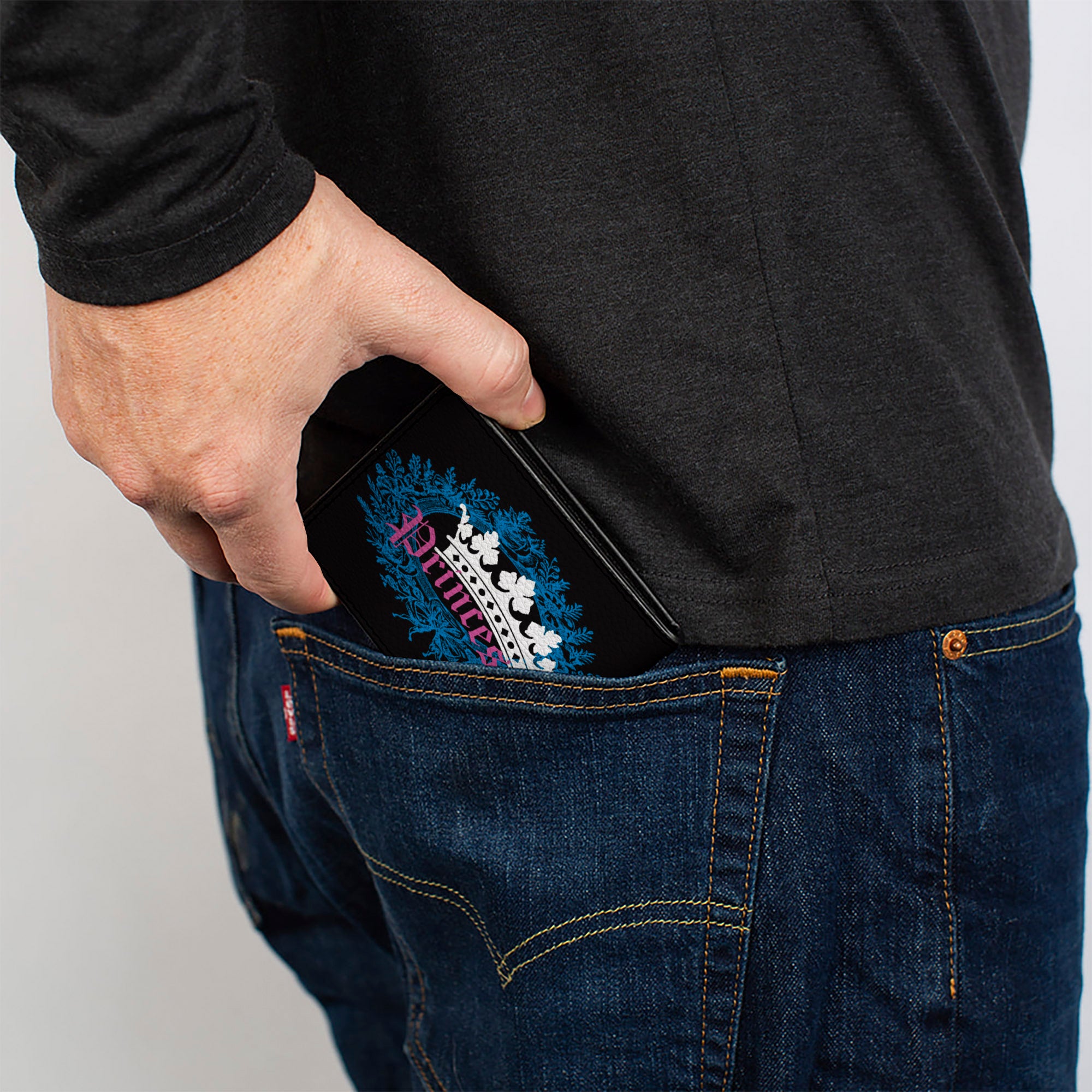 Bi-Fold Wallet - Crown Princess Oval Black Turquoise Bi-Fold Wallets Buckle-Down