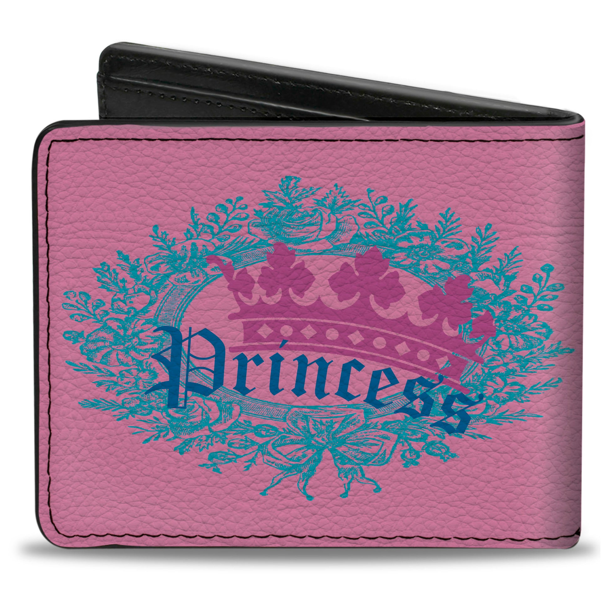 Bi-Fold Wallet - Crown Princess Oval Pink Turquoise Bi-Fold Wallets Buckle-Down