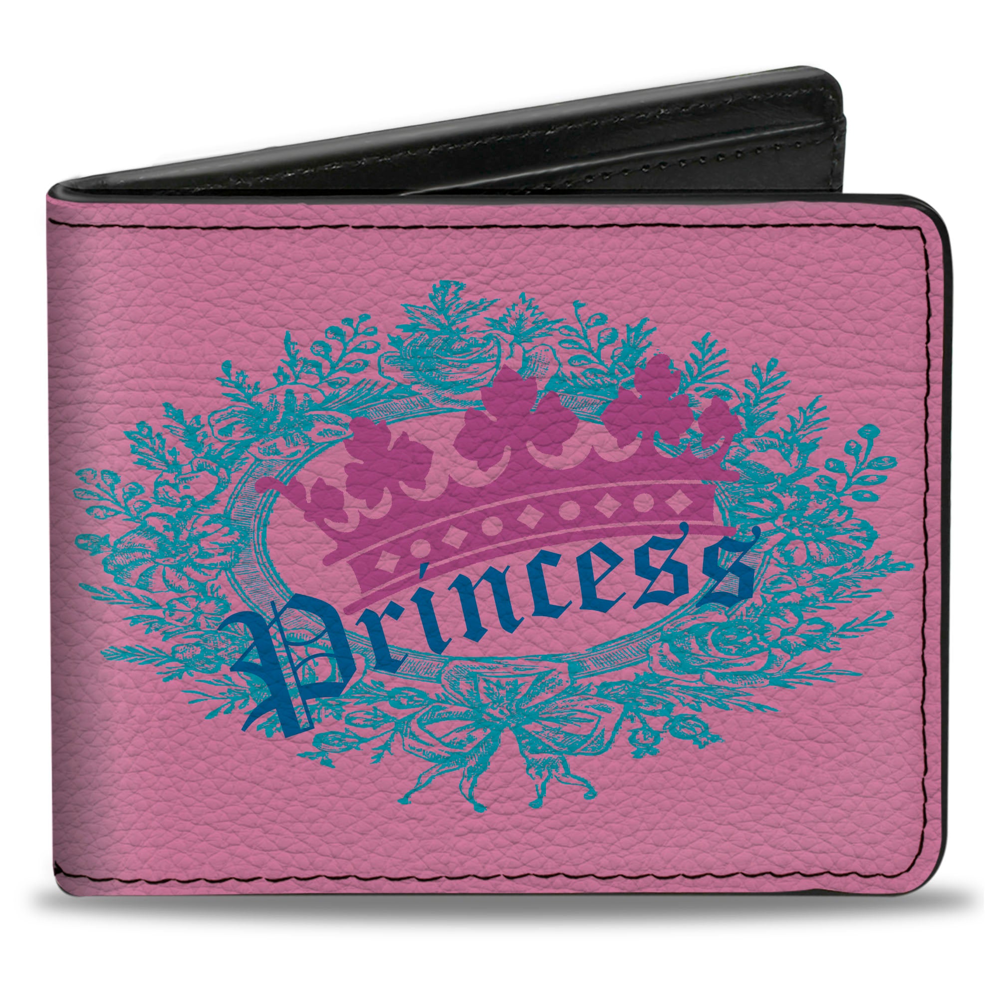Bi-Fold Wallet - Crown Princess Oval Pink Turquoise Bi-Fold Wallets Buckle-Down