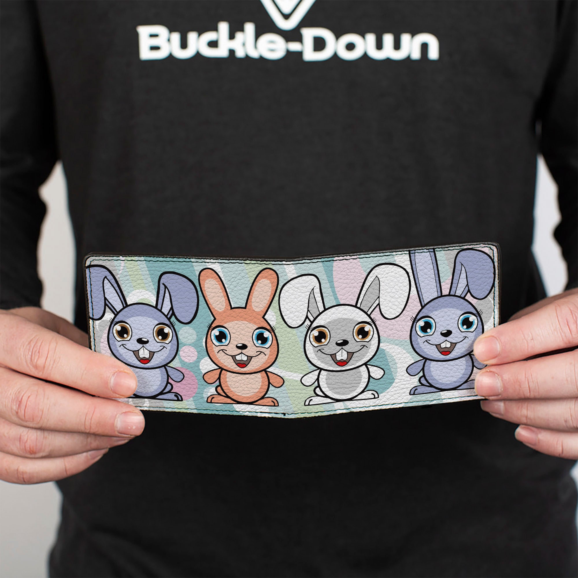 Bi-Fold Wallet - Cute Bunnies Multi Pastel Bi-Fold Wallets Buckle-Down