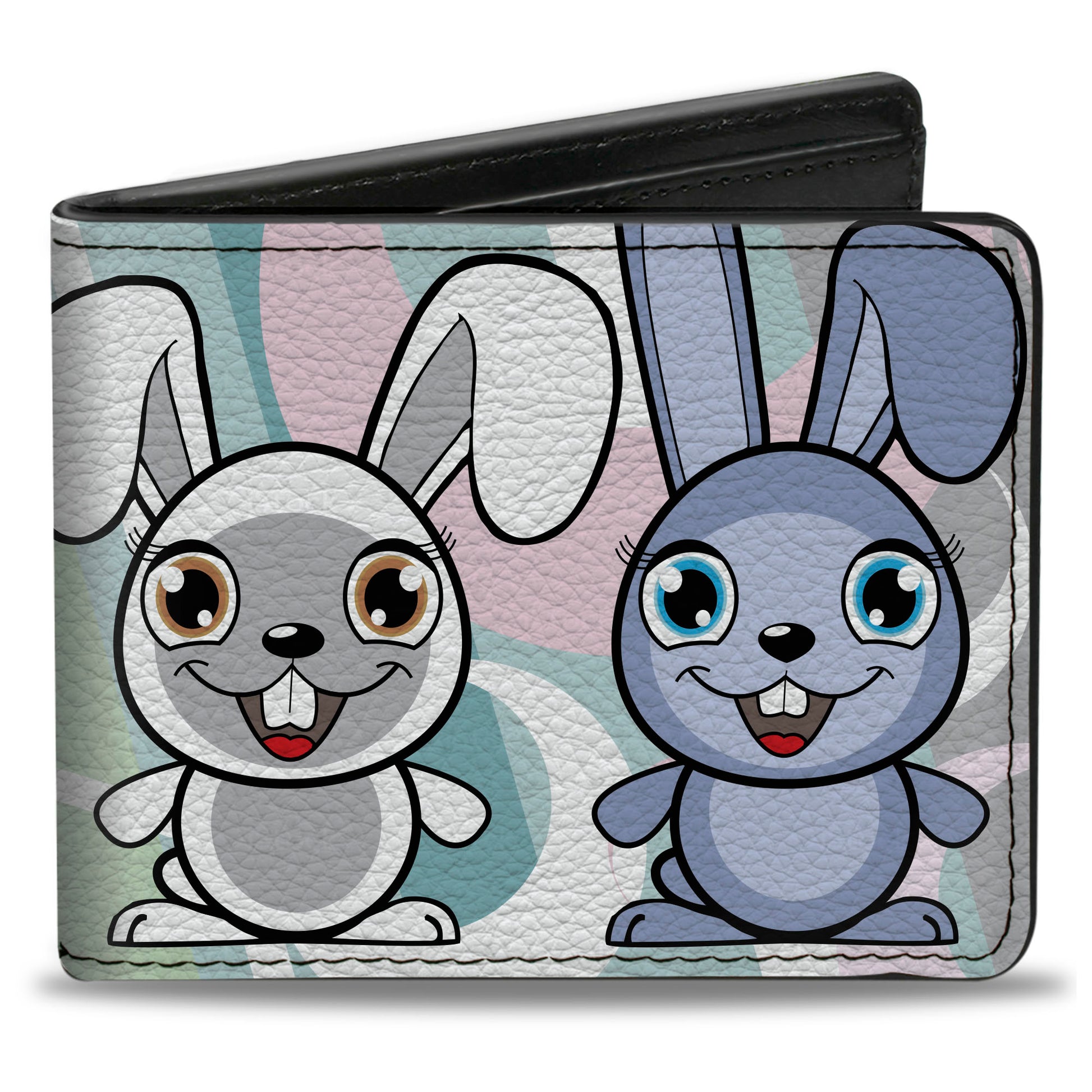 buckle down Bi-Fold Wallet - Cute Bunnies Multi Pastel
