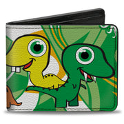 Bi-Fold Wallet - Cute Dinosaurs Yellow Green Bi-Fold Wallets Buckle-Down