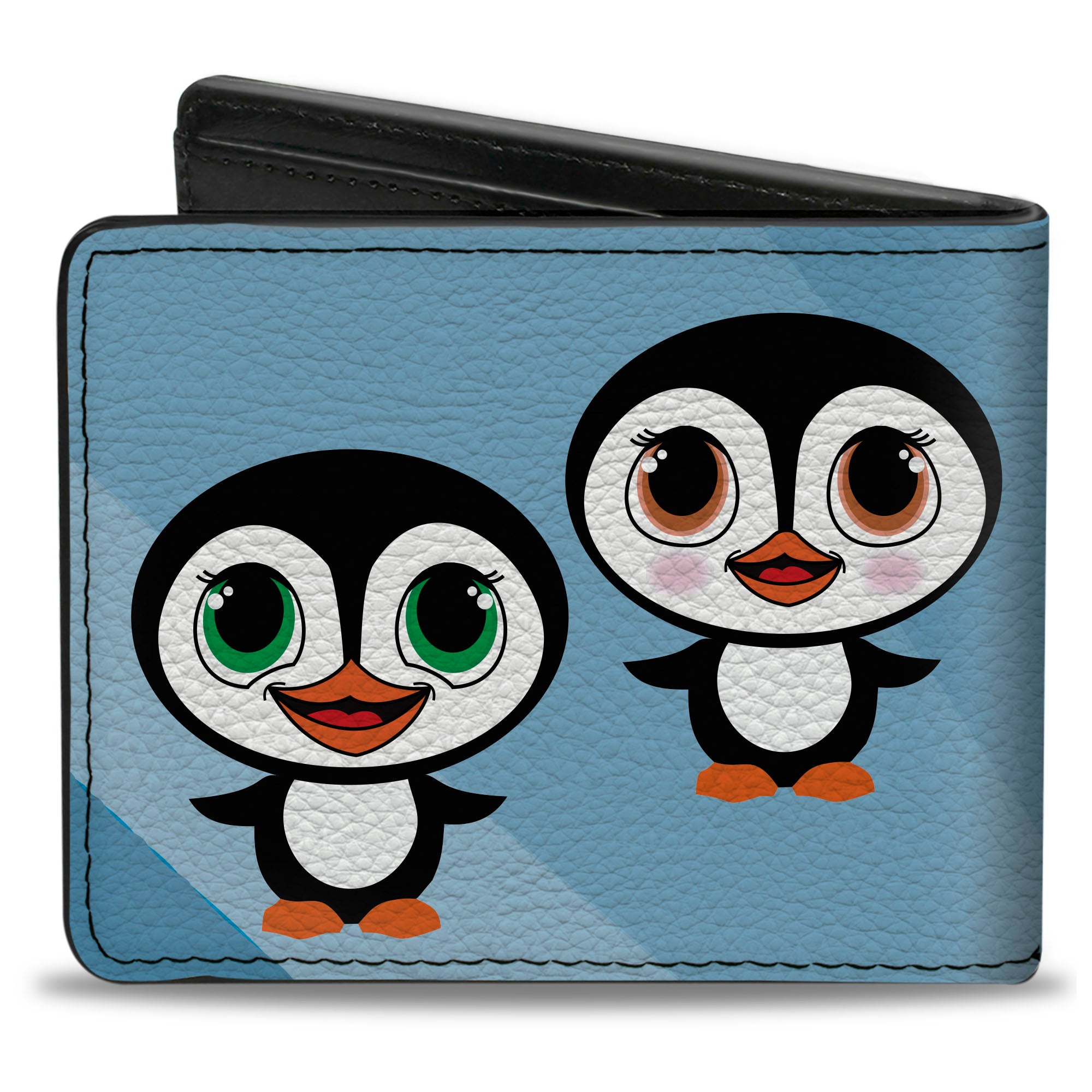 Bi-Fold Wallet - Cute Penguins Blue Bubbles Bi-Fold Wallets Buckle-Down