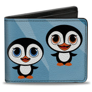 Bi-Fold Wallet - Cute Penguins Blue Bubbles Bi-Fold Wallets Buckle-Down