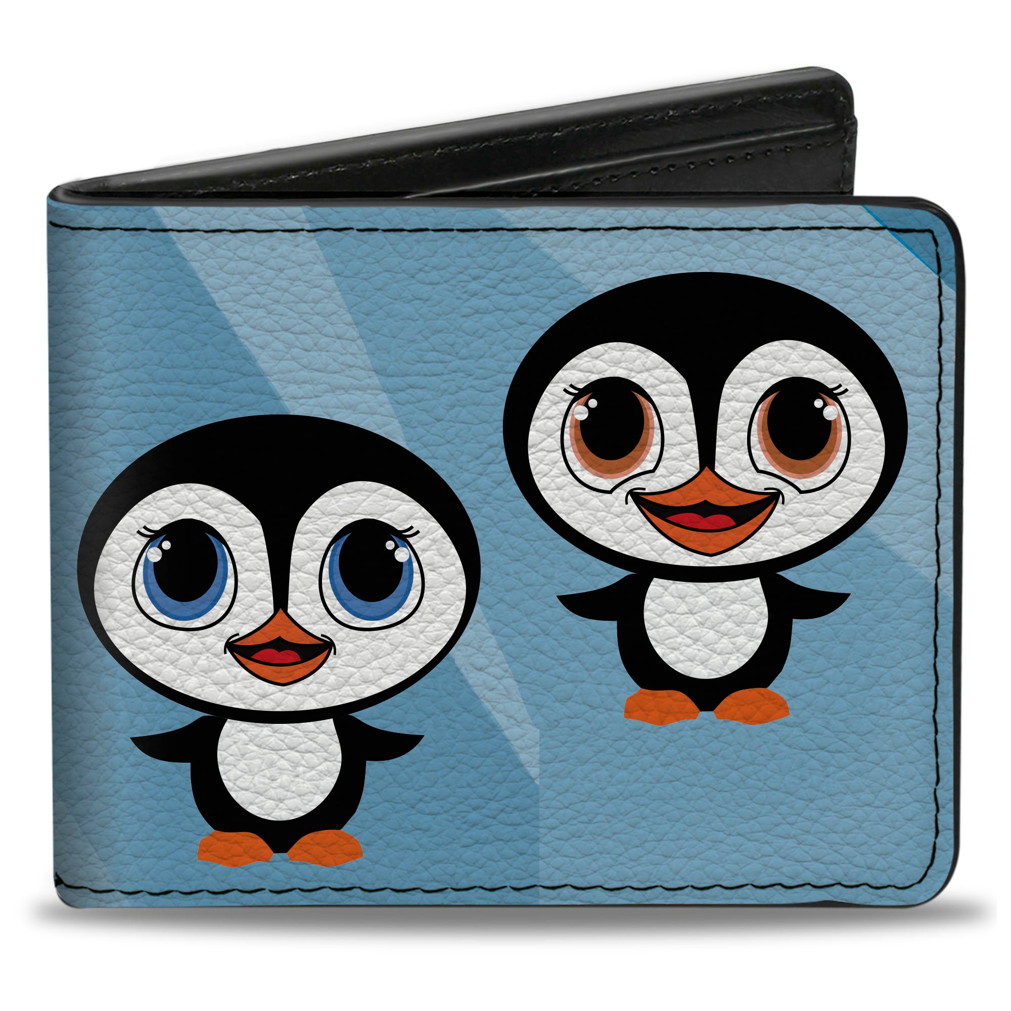 Bi-Fold Wallet - Cute Penguins Blue Bubbles Bi-Fold Wallets Buckle-Down