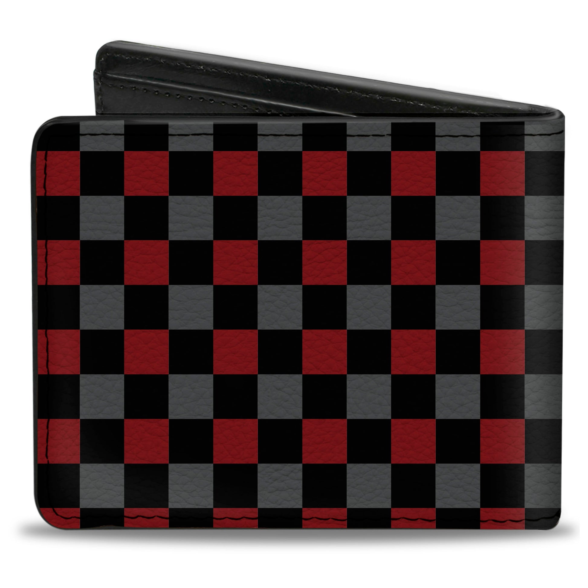 Bi-Fold Wallet - Checker Black Gray 1 Red Bi-Fold Wallets Buckle-Down