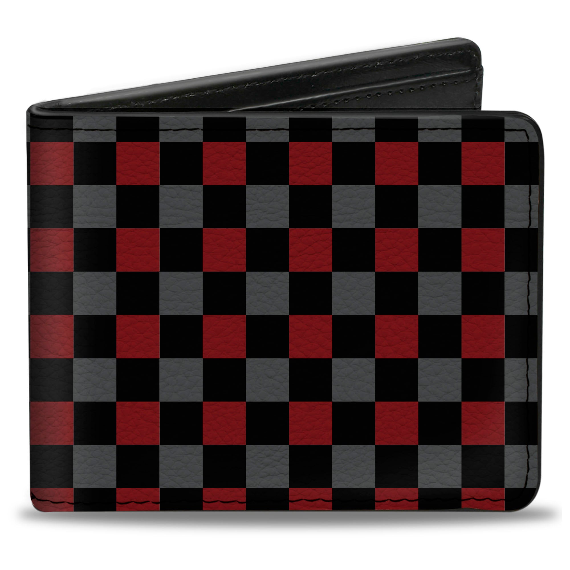 Bi-Fold Wallet - Checker Black Gray 1 Red Bi-Fold Wallets Buckle-Down