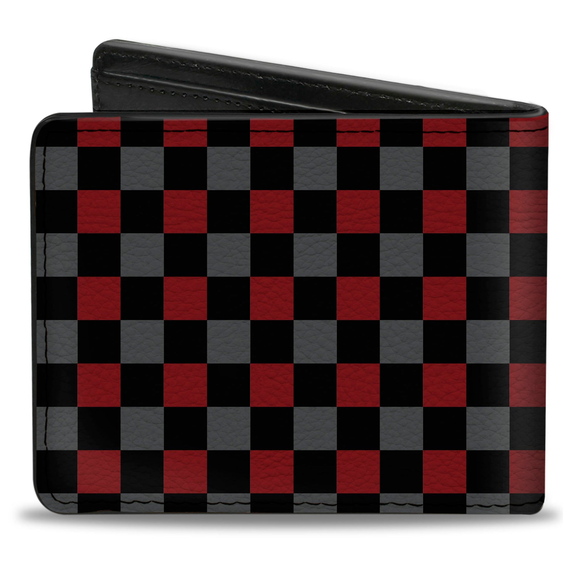 Bi-Fold Wallet - Checker Black Gray 2 Red Bi-Fold Wallets Buckle-Down