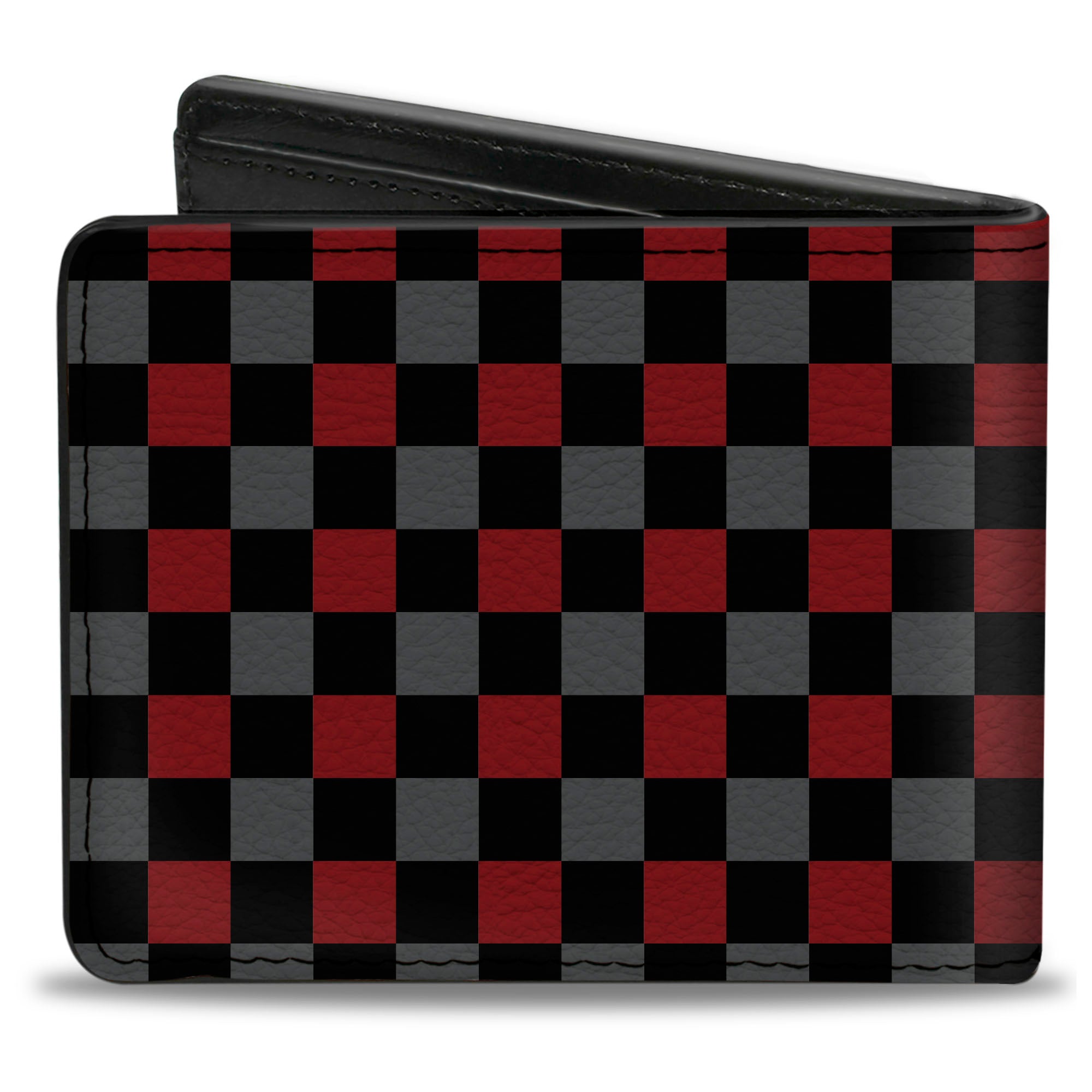 Bi-Fold Wallet - Checker Black Gray 2 Red Bi-Fold Wallets Buckle-Down