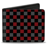 Bi-Fold Wallet - Checker Black Gray 2 Red Bi-Fold Wallets Buckle-Down
