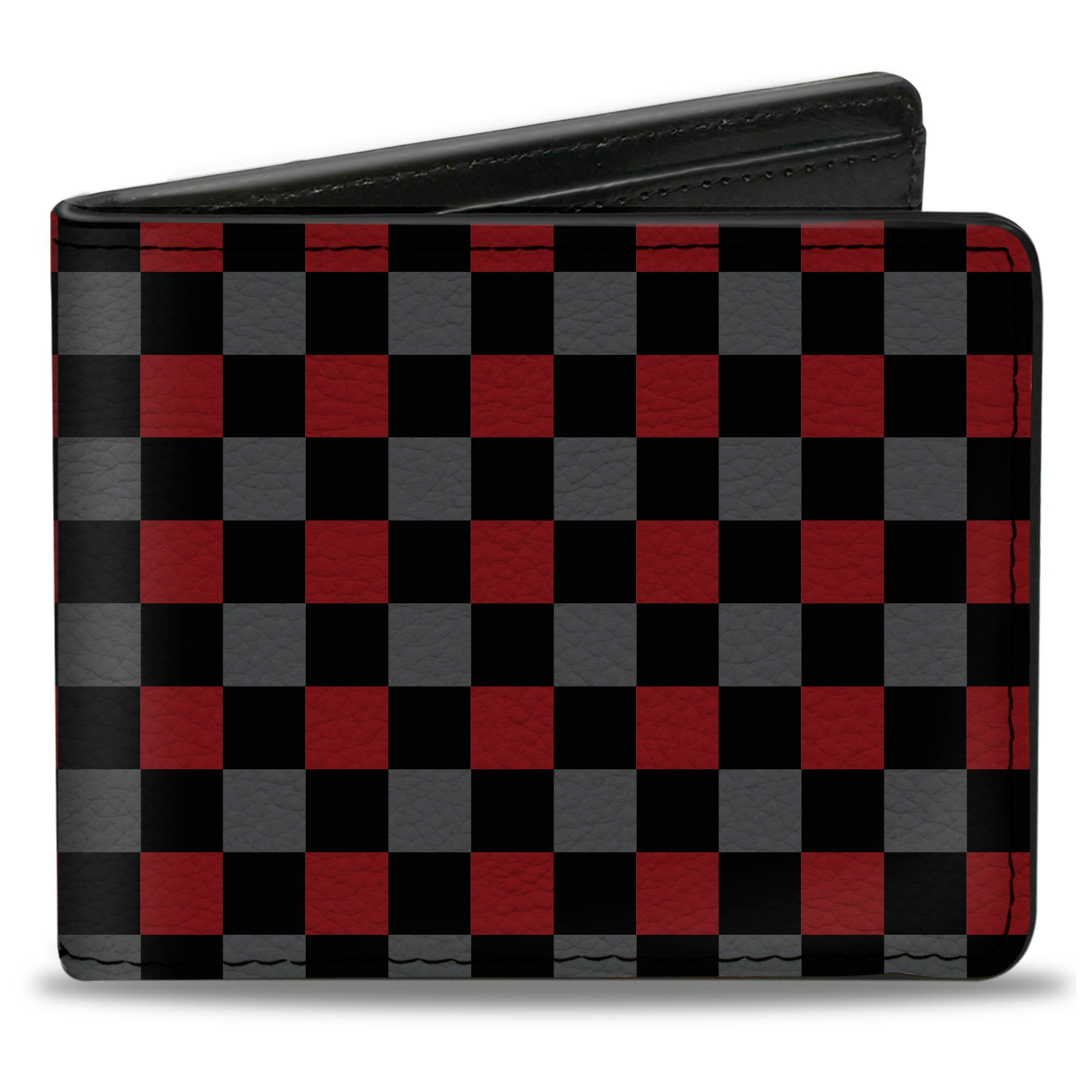 Bi-Fold Wallet - Checker Black Gray 2 Red Bi-Fold Wallets Buckle-Down