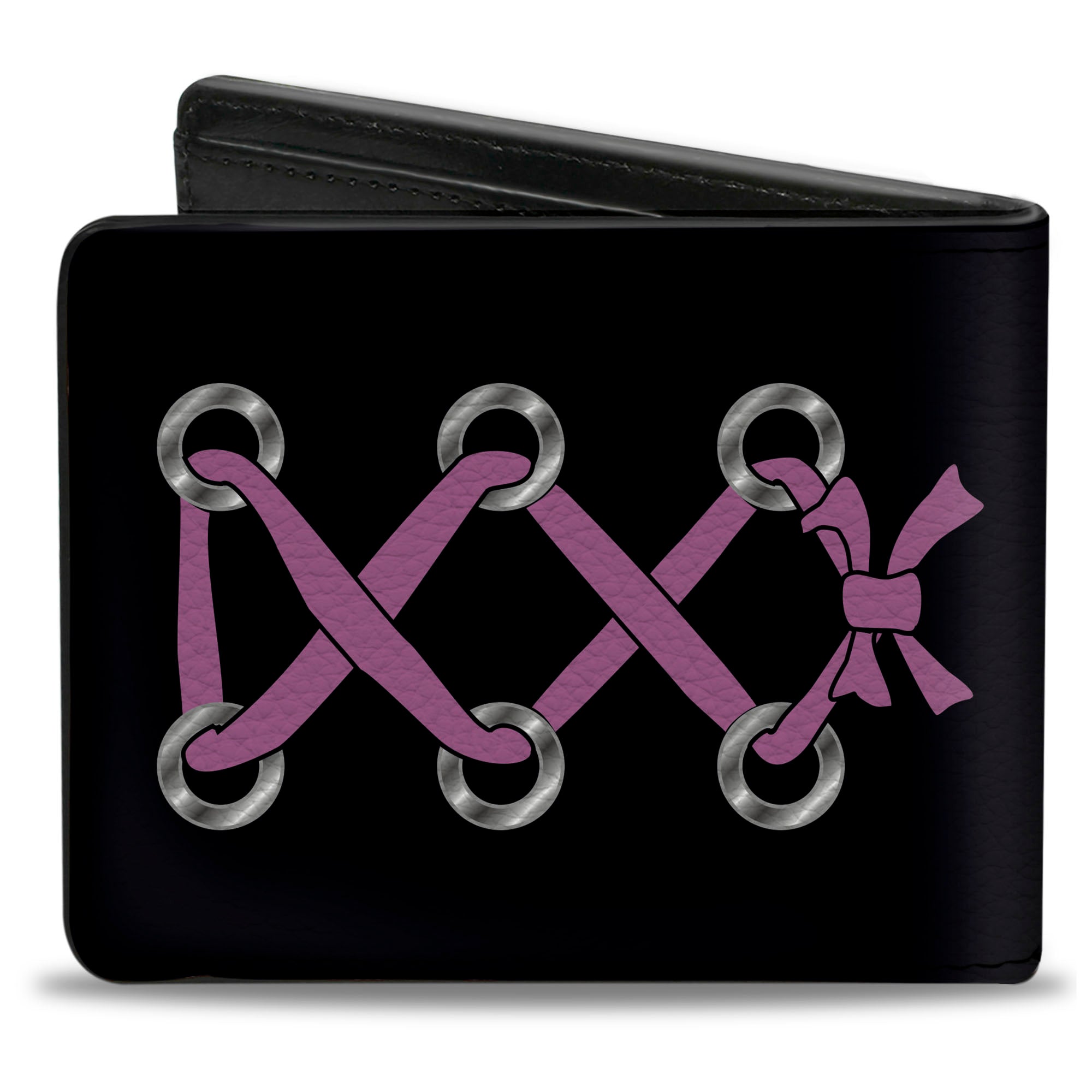 Bi-Fold Wallet - Corset Lace Up Black Fuchsia Bi-Fold Wallets Buckle-Down