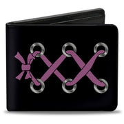Bi-Fold Wallet - Corset Lace Up Black Fuchsia Bi-Fold Wallets Buckle-Down