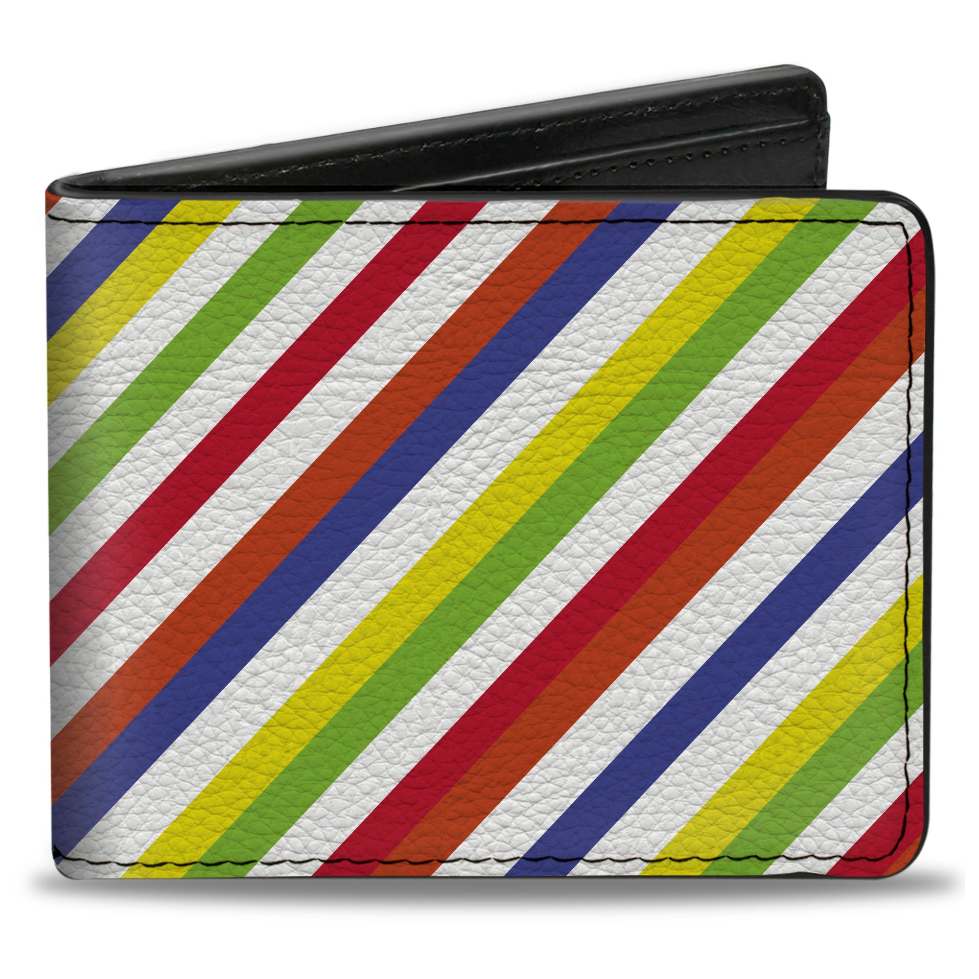 Bi-Fold Wallet - Diagonal Stripes White Multi Neon Bi-Fold Wallets Buckle-Down