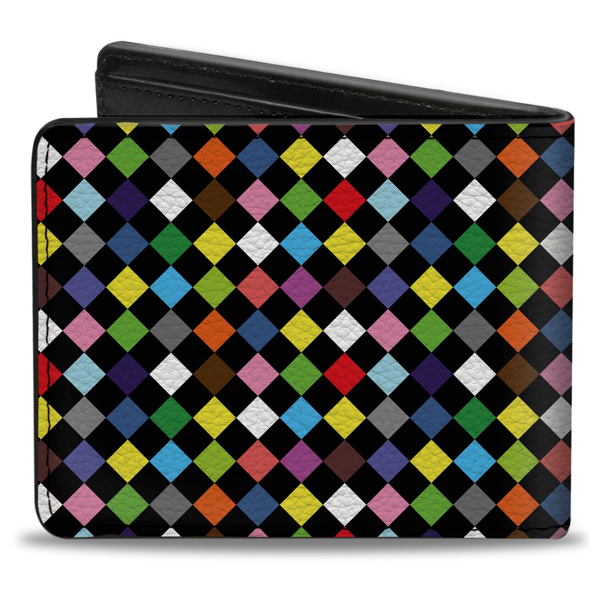 Bi-Fold Wallet - Diamonds Black Multi Color Bi-Fold Wallets Buckle-Down