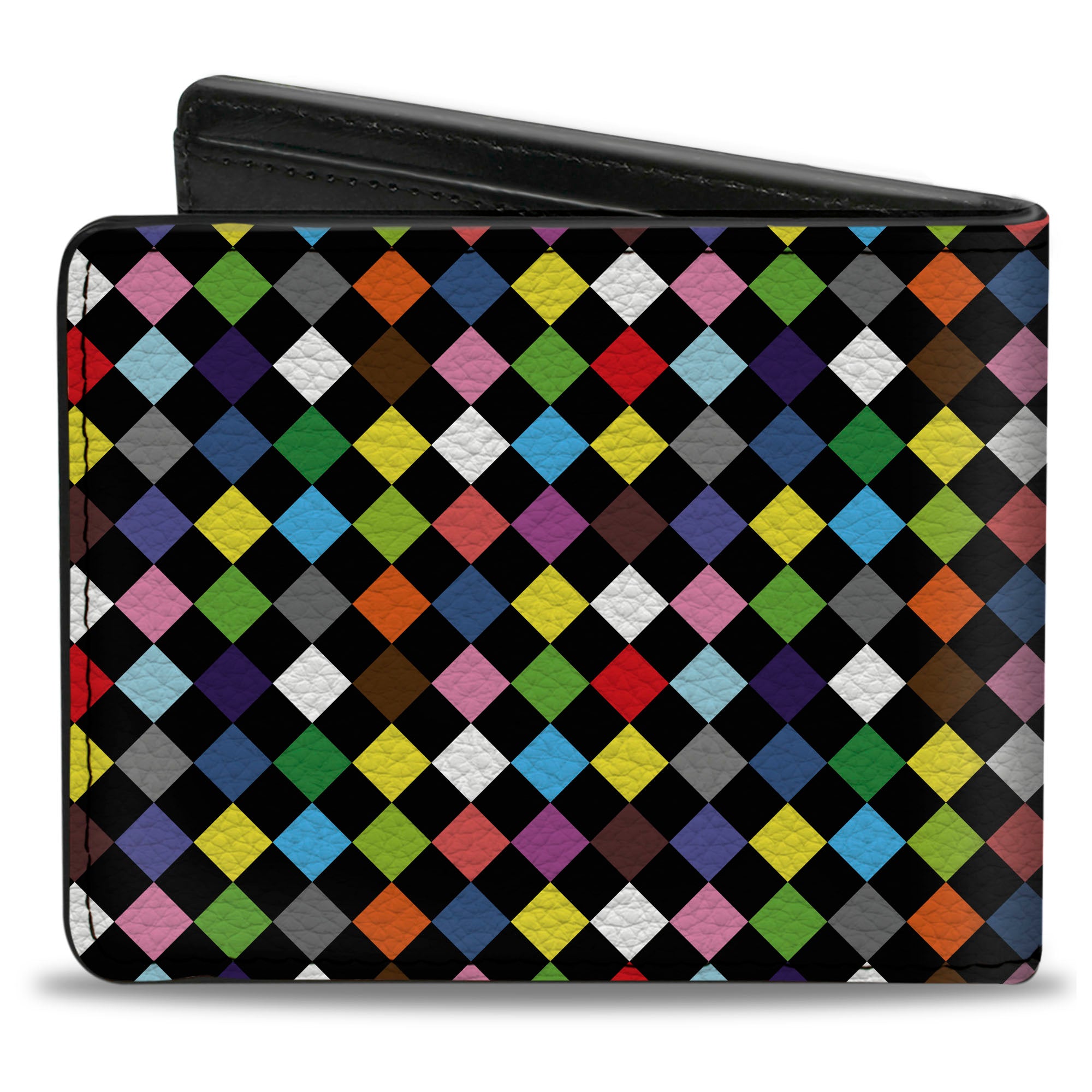 Bi-Fold Wallet - Diamonds Black Multi Color Bi-Fold Wallets Buckle-Down