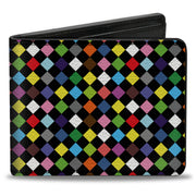 Bi-Fold Wallet - Diamonds Black Multi Color Bi-Fold Wallets Buckle-Down
