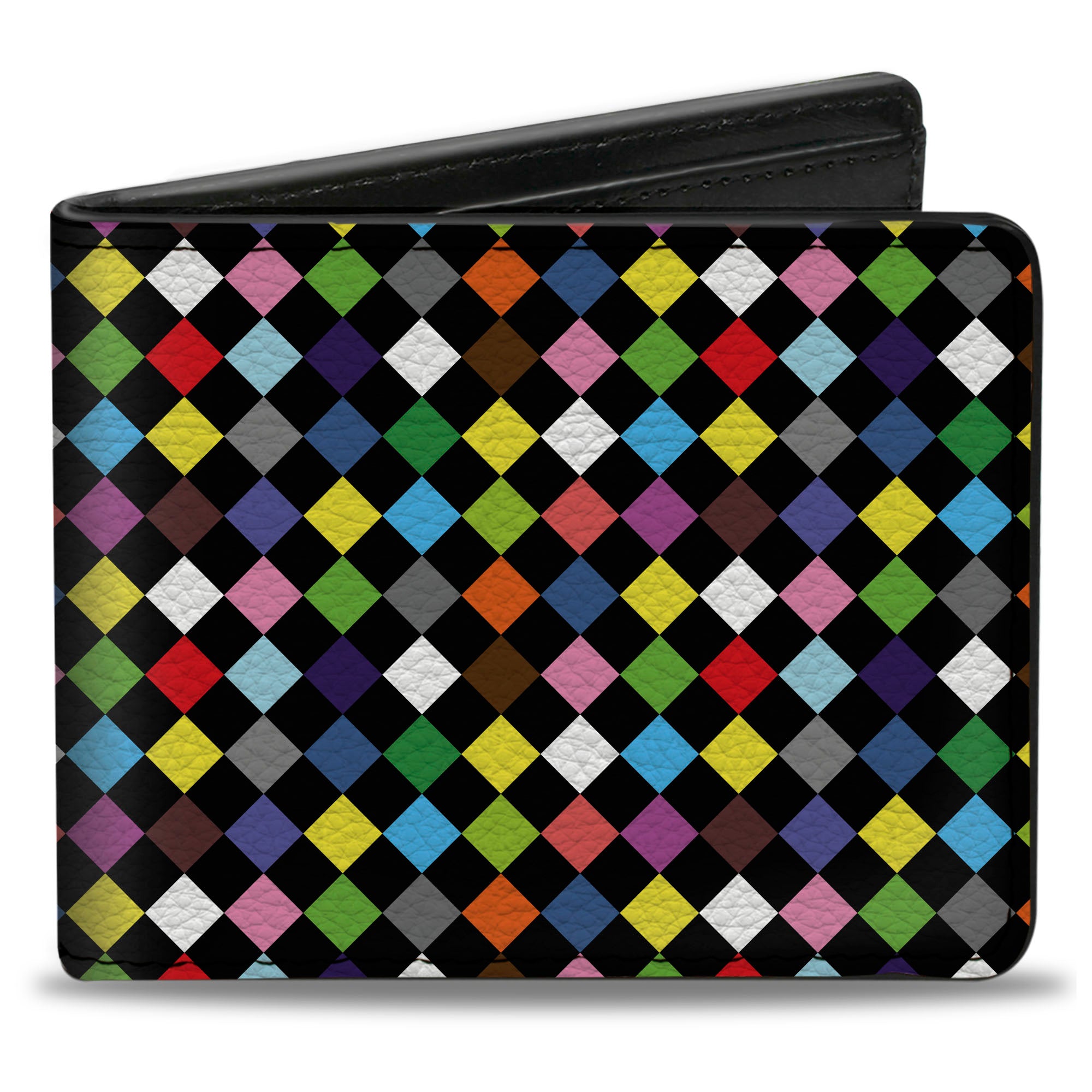 Bi-Fold Wallet - Diamonds Black Multi Color Bi-Fold Wallets Buckle-Down