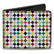 Bi-Fold Wallet - Diamonds White Multi Color Bi-Fold Wallets Buckle-Down