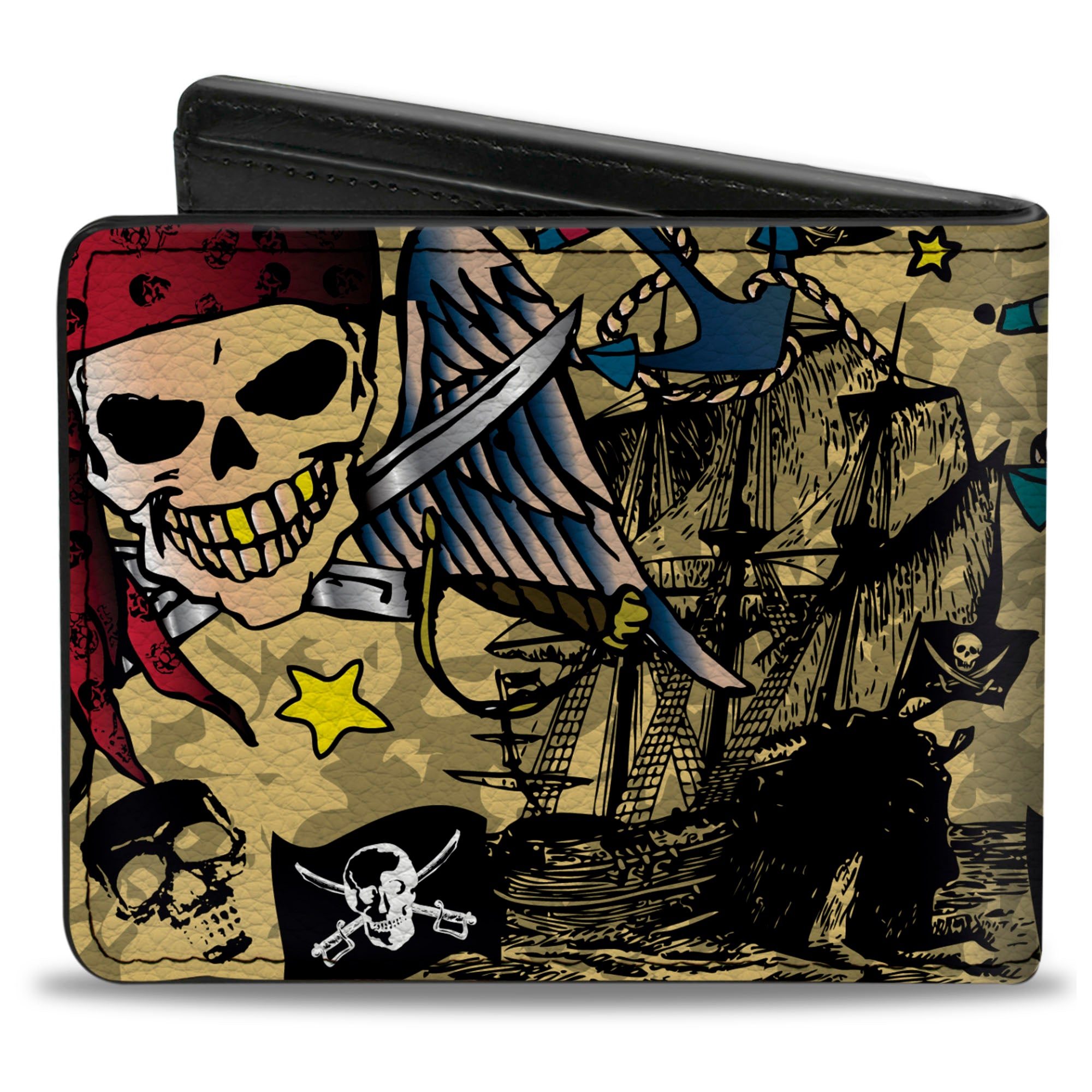 Bi-Fold Wallet - Dead Men Tell No Tales Tan