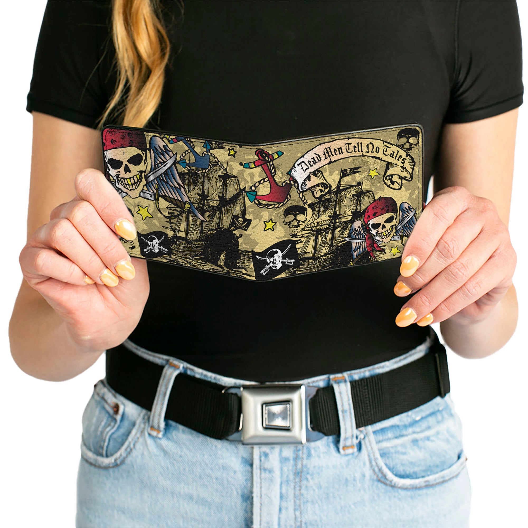 Bi-Fold Wallet - Dead Men Tell No Tales Tan