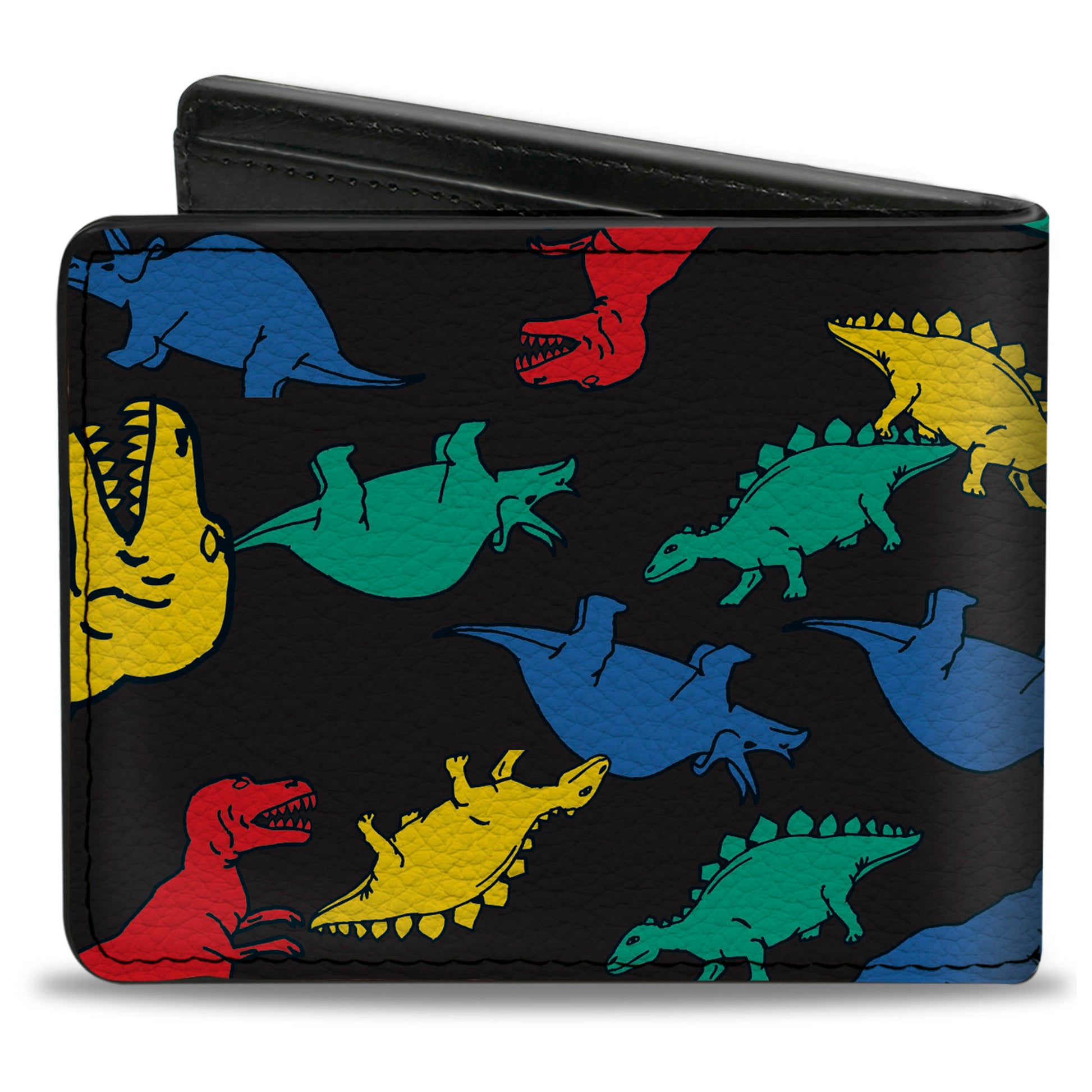 Bi-Fold Wallet - Dinosaurs Black Multi Color Bi-Fold Wallets Buckle-Down