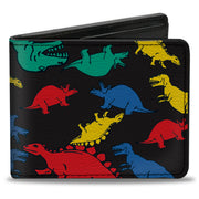 Bi-Fold Wallet - Dinosaurs Black Multi Color Bi-Fold Wallets Buckle-Down