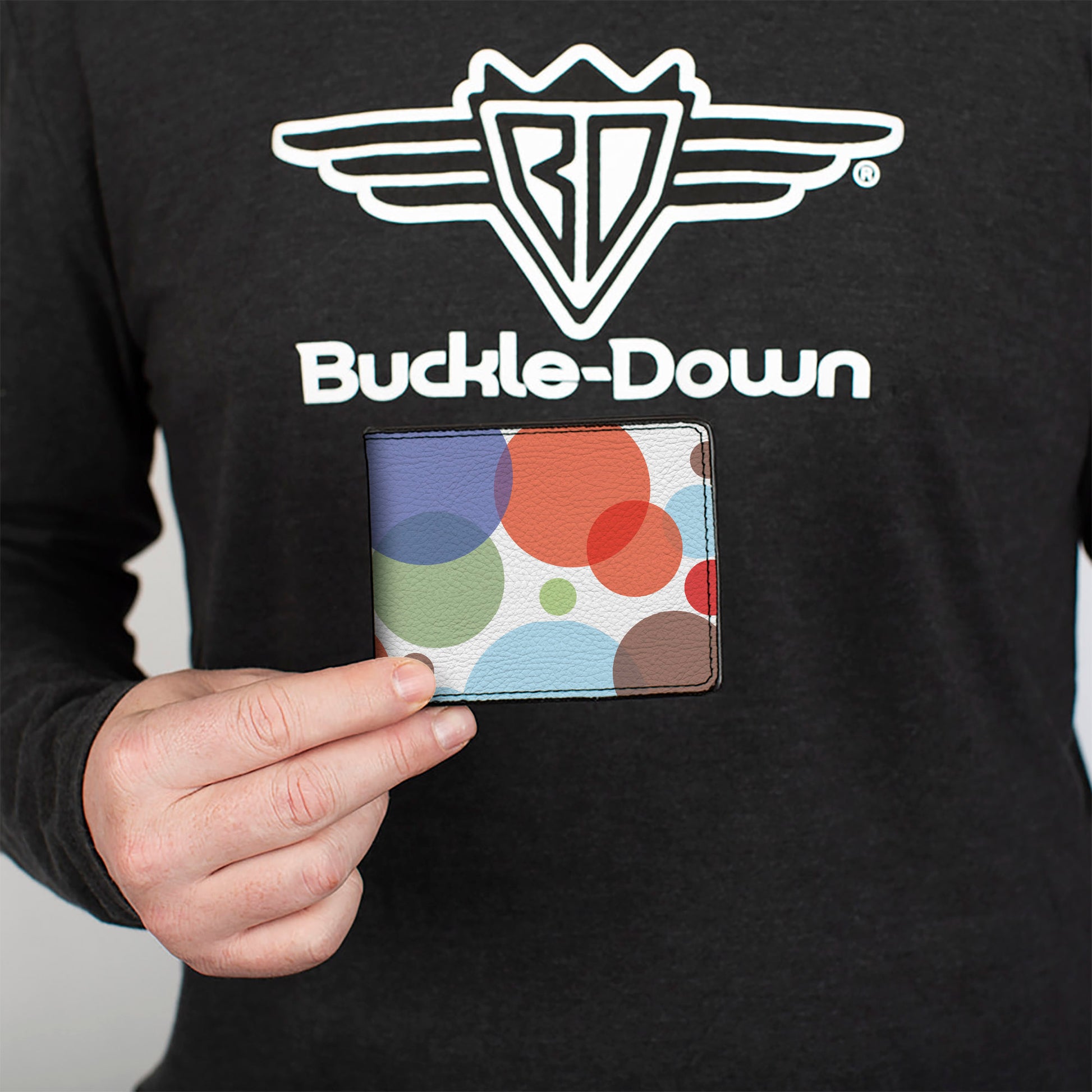 Bi-Fold Wallet - Dots White Transparent Multi Color Bi-Fold Wallets Buckle-Down